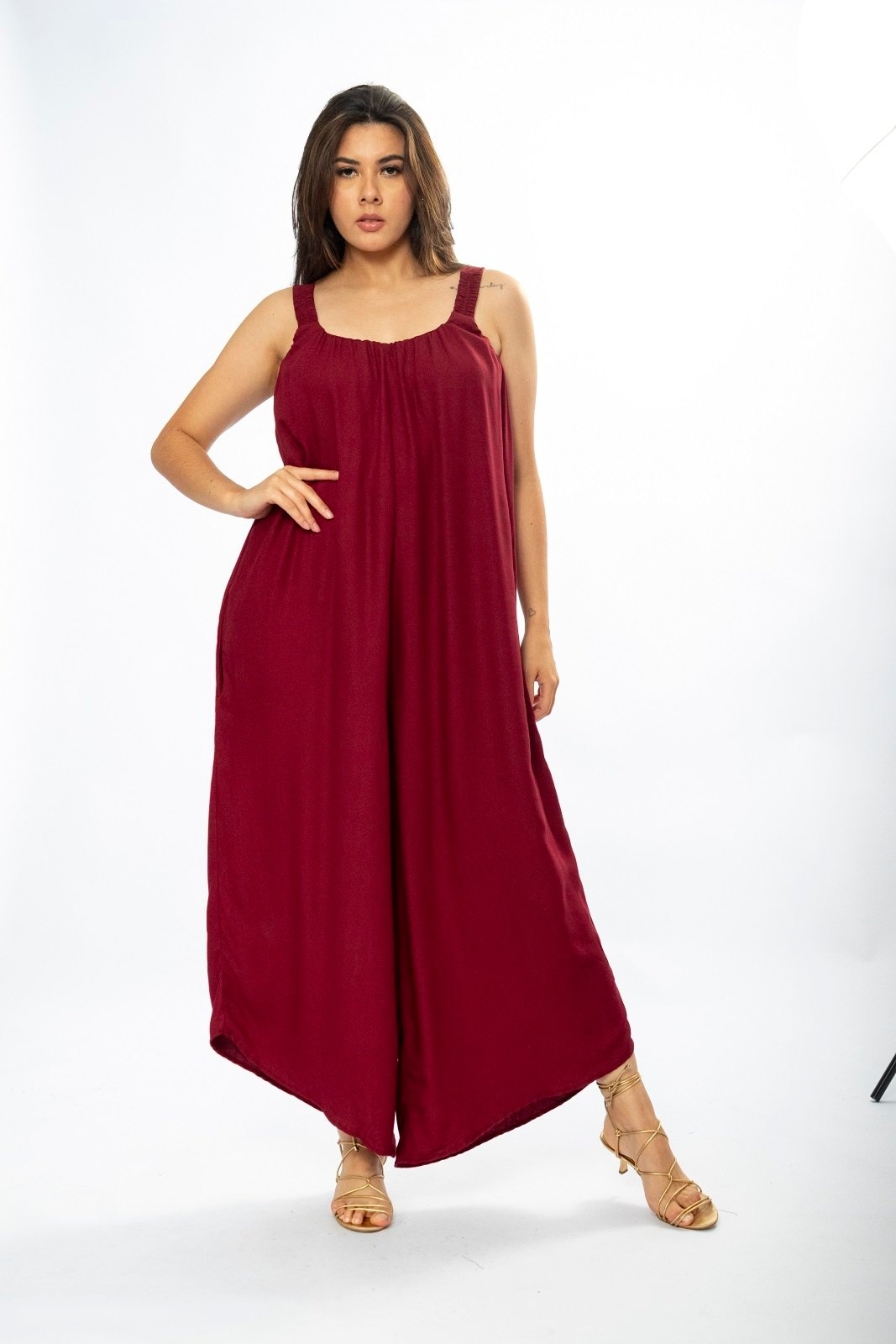 Imagem principal Macacão AmazoniaVital Saruel Viscose Alça com Elástico Amazonia Vital bordô