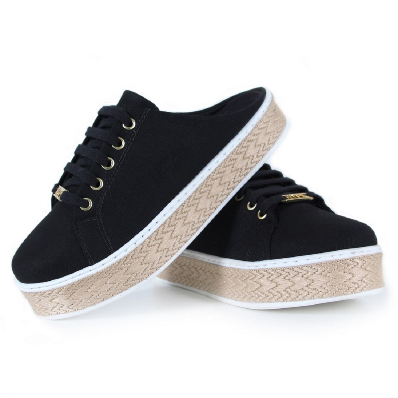 Imagem principal Mule Sapatilha Feminina Babuche Casual Encordoamento Lateral Hype preto