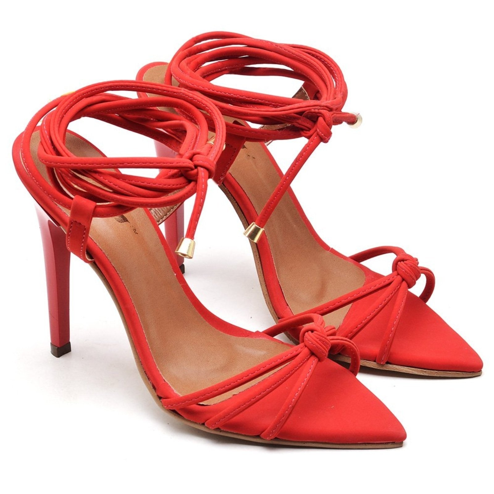 Imagem principal Sandália Salto Alto em Couro Bico Folha Ella's ZAFREM vermelho