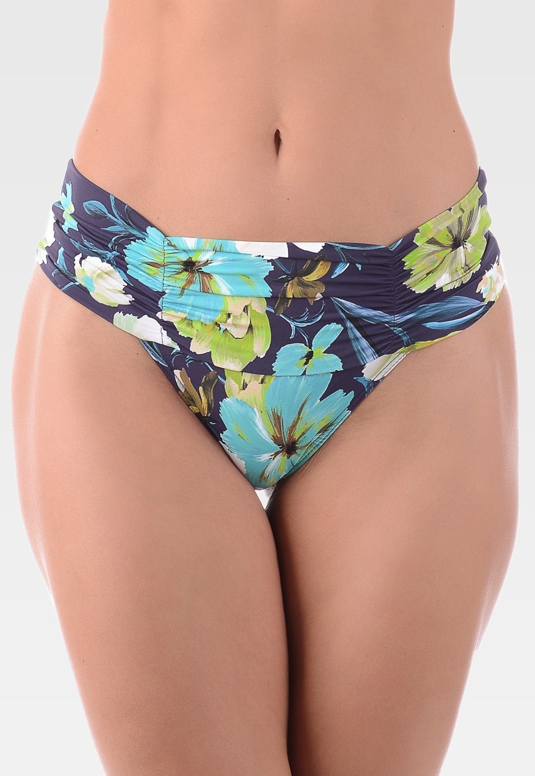 Imagem principal Calcinha Summer Soul Cintura Baixa Cós Franzido Floral Summer Soul azul