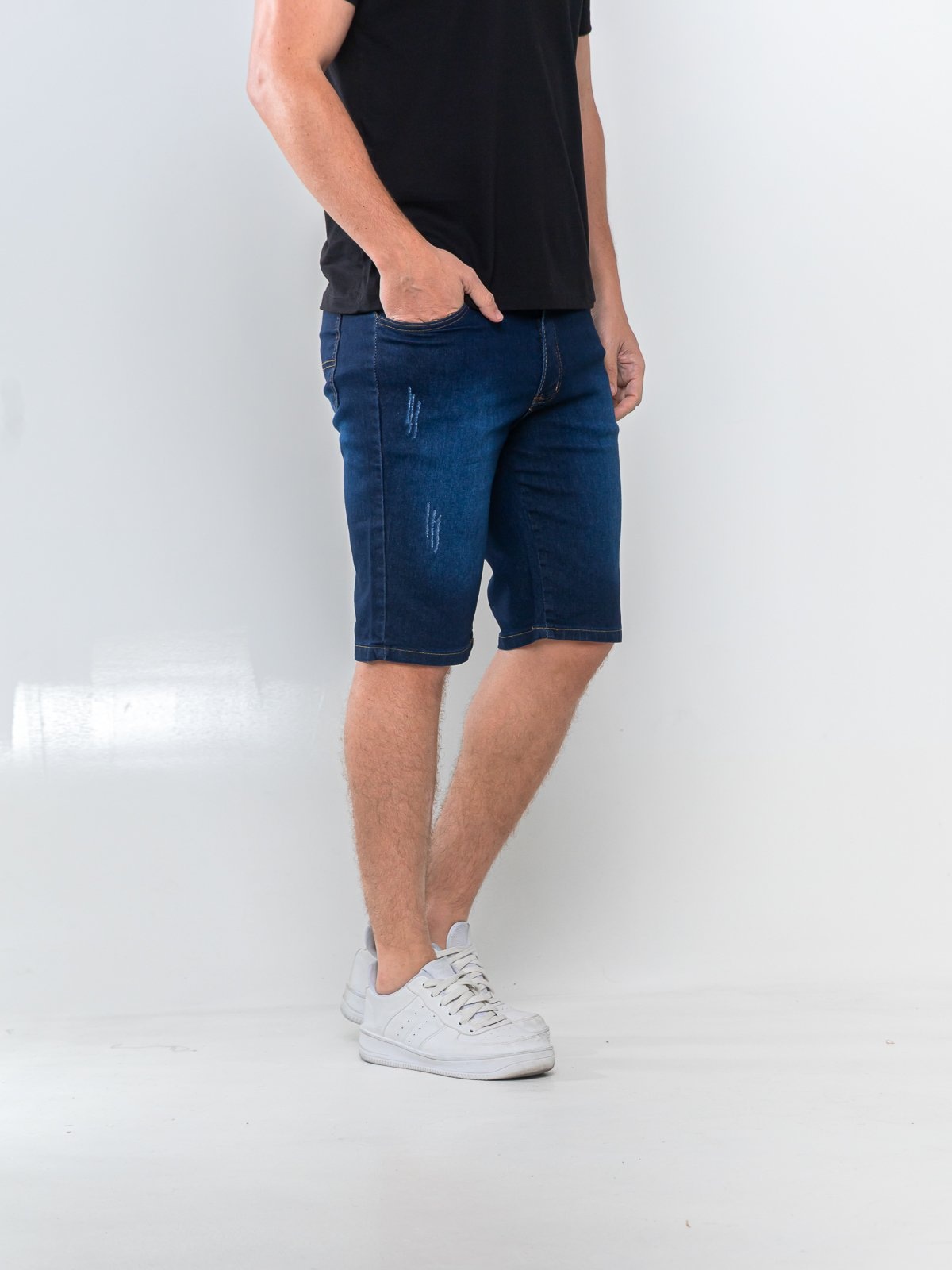 Imagem principal Bermuda Jeans Masculina Puidos Alpha Street Wear Confortavel e Casual Escuro Alpha Street Wear azul/jeans azul