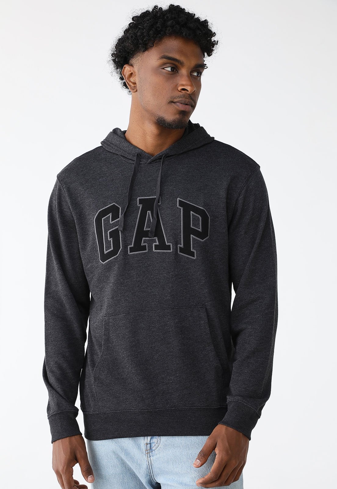 Imagem principal Blusa de Moletinho Fechada GAP Reta Com Capuz Preta GAP preto