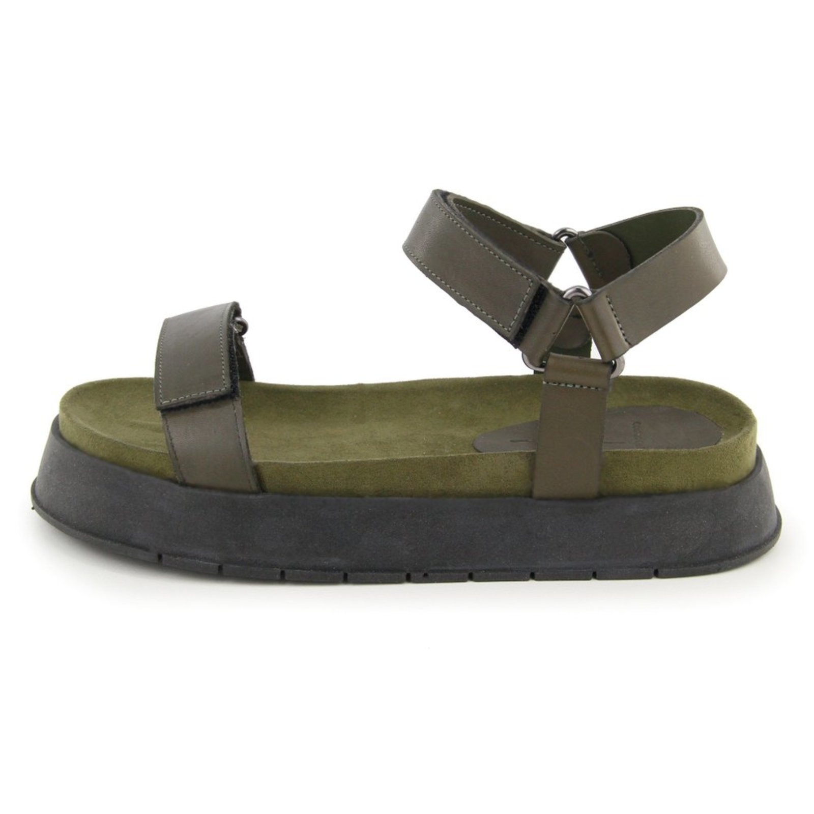 Imagem principal Sandália Papete Flatform Conforto em Couro Fivelas Maria Paula Musgo MARIA PAULA verde militar