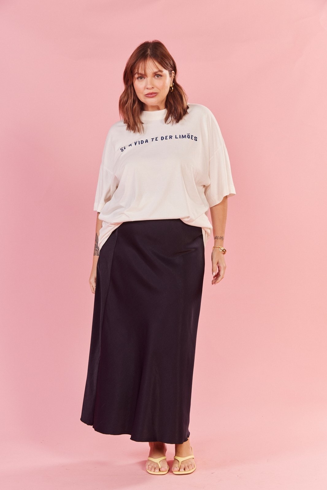 Imagem principal Saia In Love Midi Alongado Paola In Love azul marinho