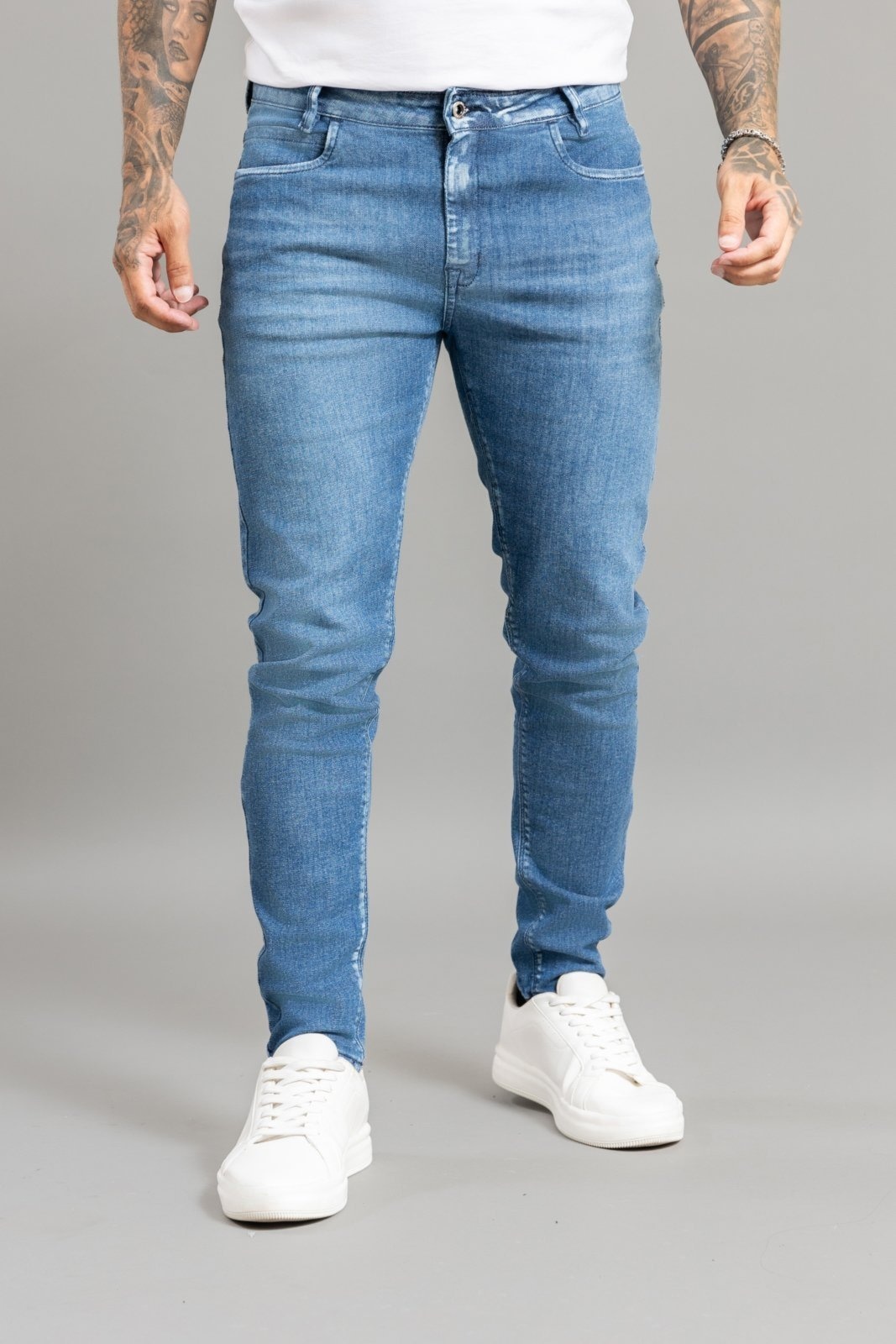 Imagem principal Calça Jeans Masculina Skinny Com Elastano Lavagem Média Dialogo Jeans azul