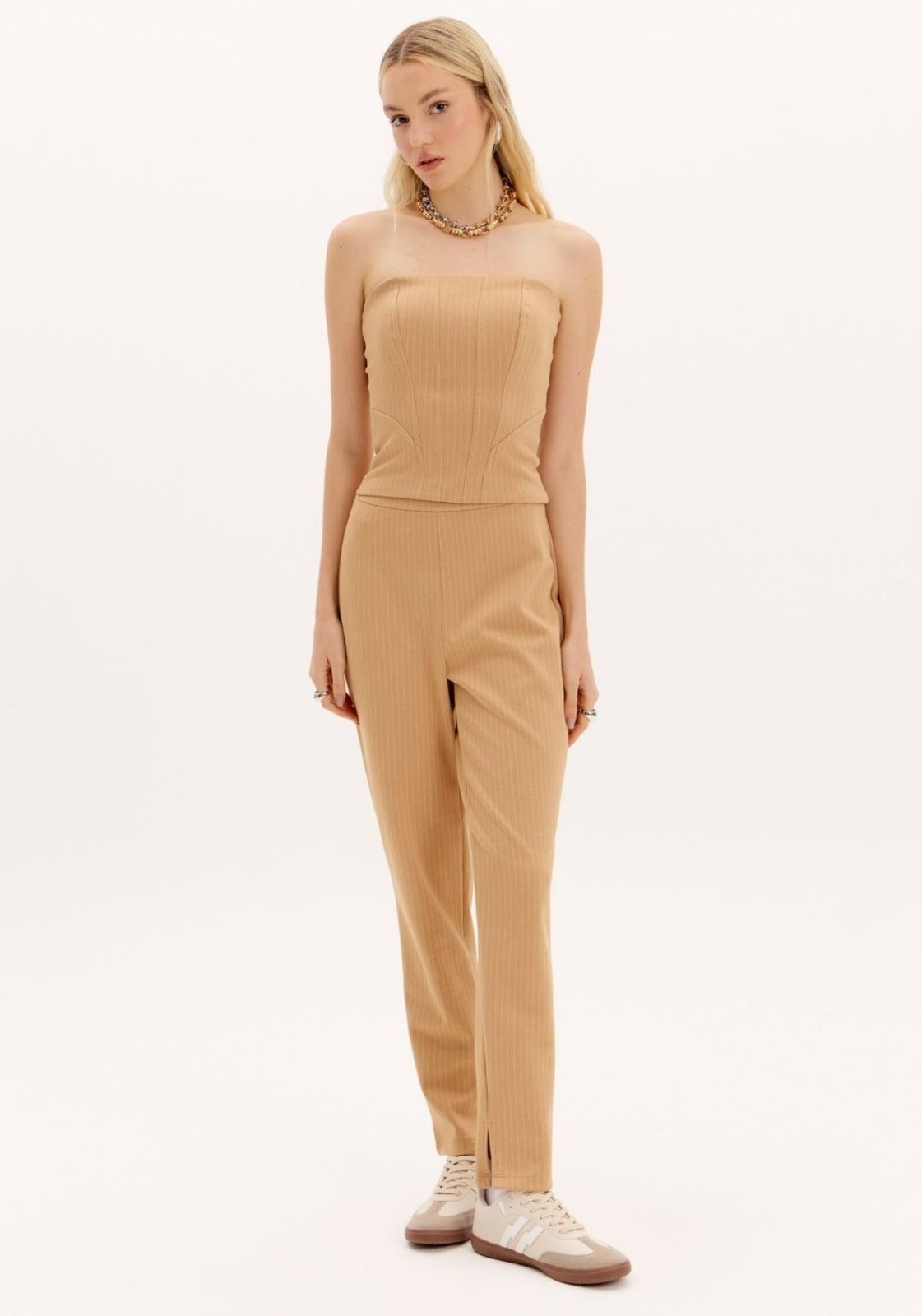 Imagem principal Calça Carrot Risca De Giz My Favorite Things bege