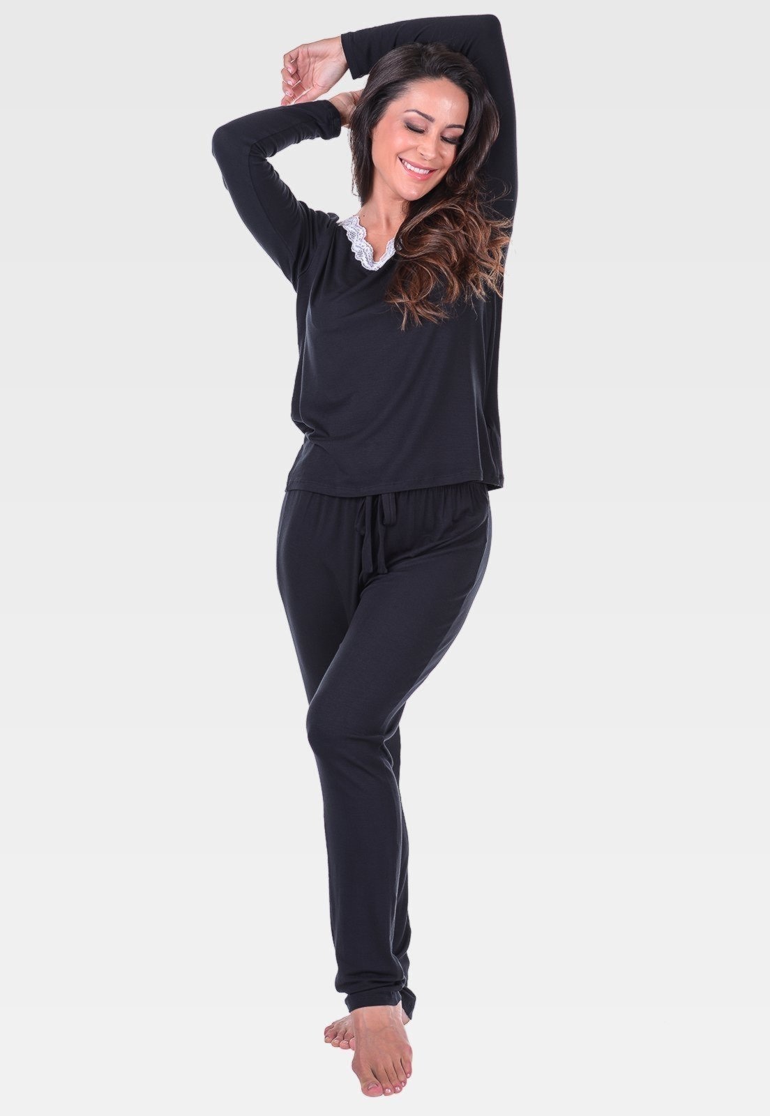 Imagem principal Pijama Feminino Inverno Adulto Longo Summer Soul Summer Soul preto