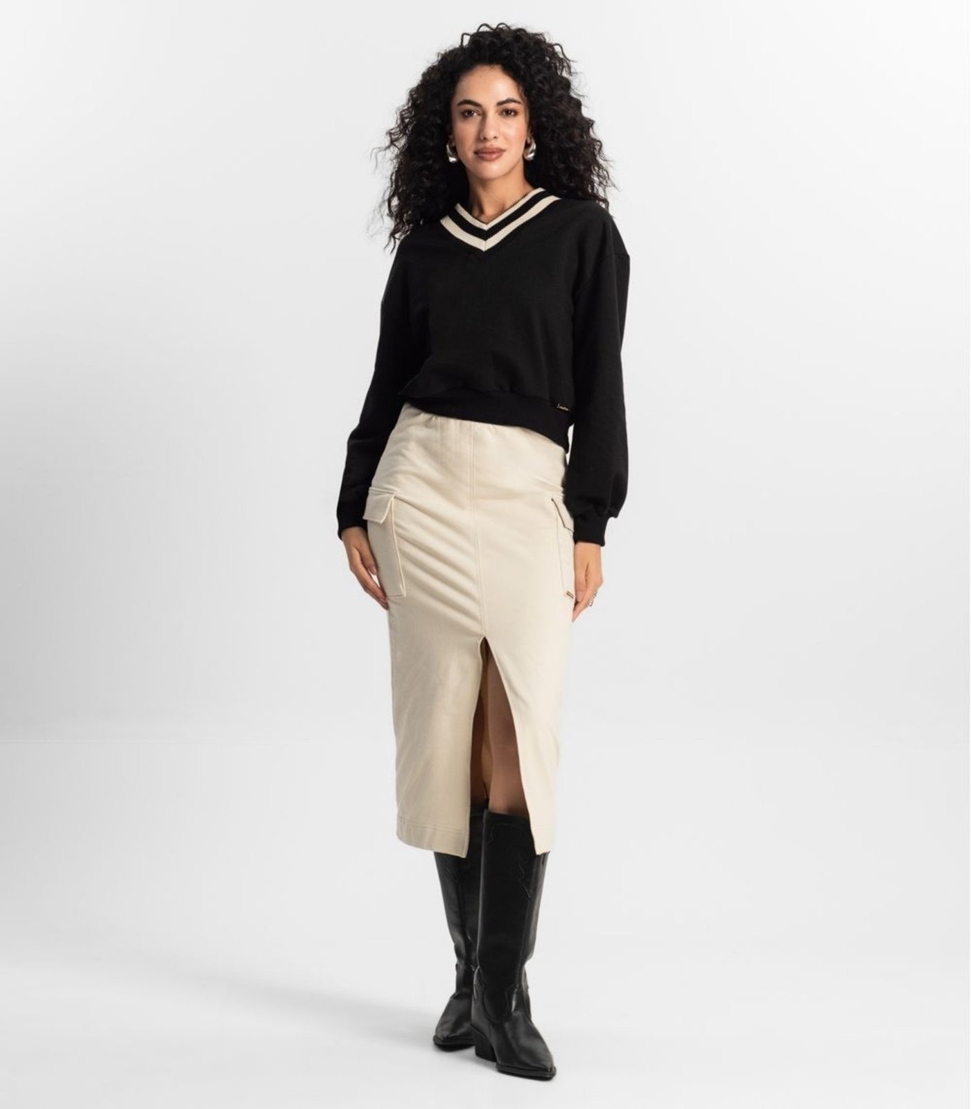 Imagem principal Saia Midi Cargo Feminino Rovitex Rovitex bege