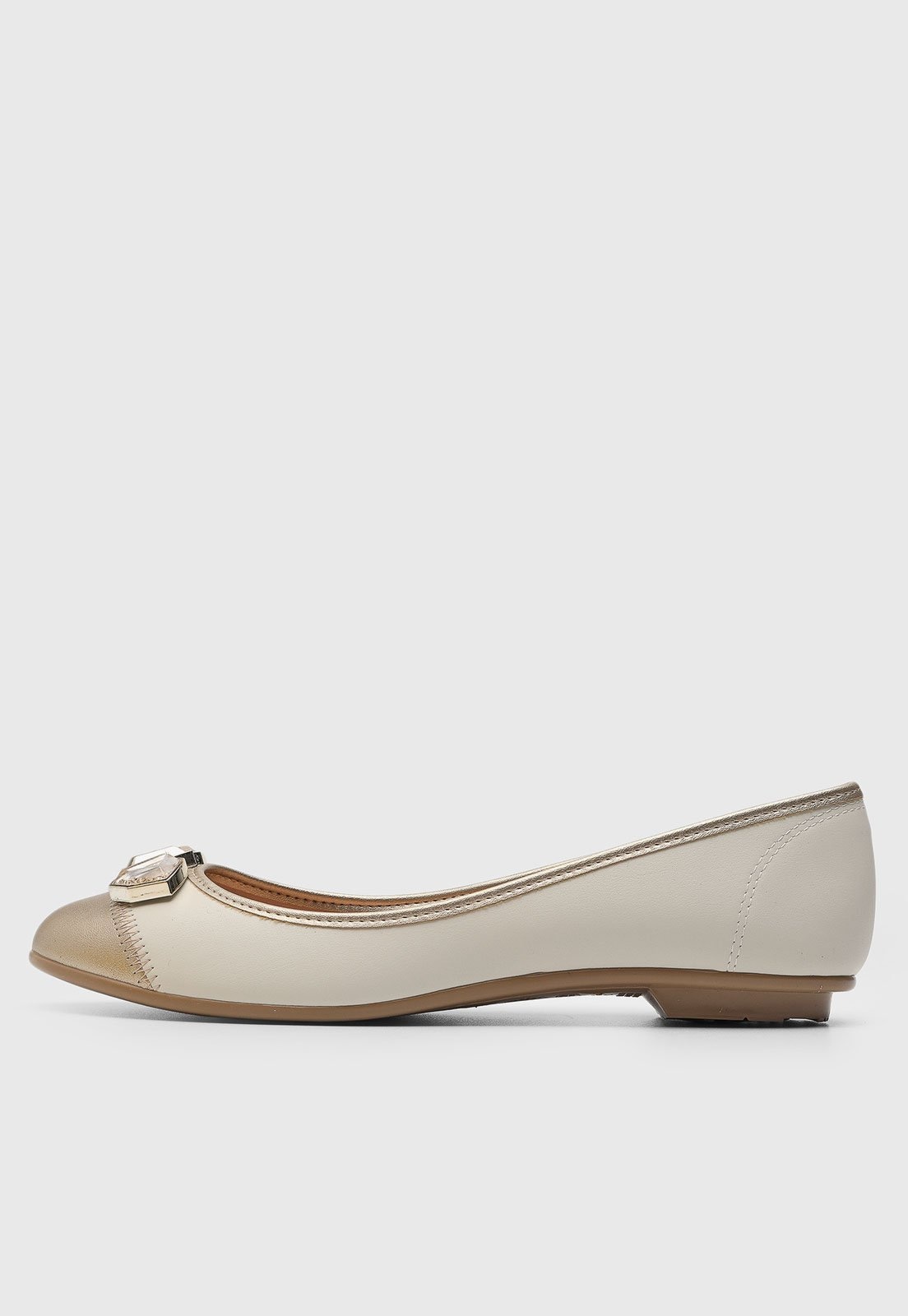 Imagem principal Sapatilha Feminina Moleca Detalhe Metálico Off-white MOLECA off-white white