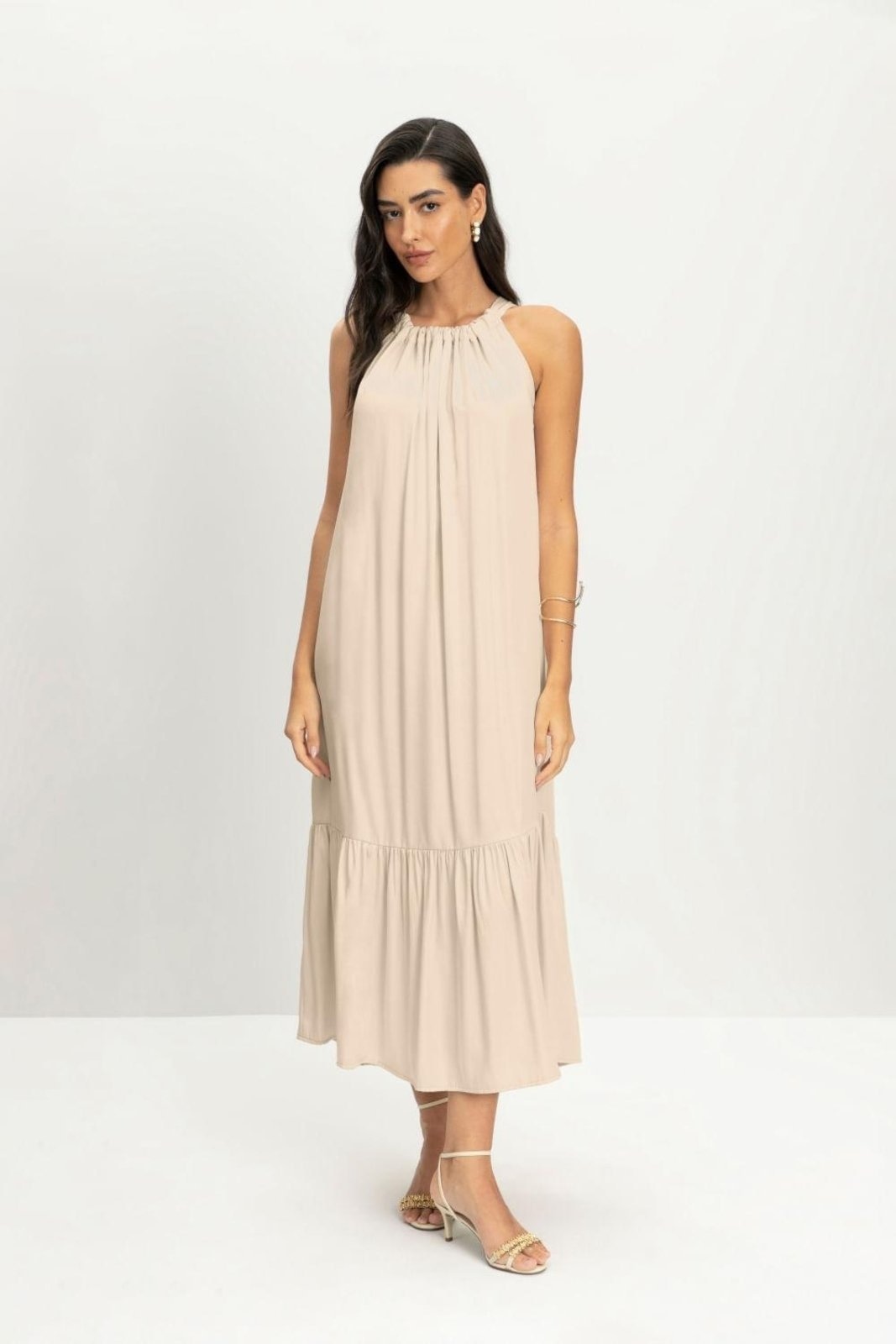 Imagem principal Vestido feminino longo de cetim Essendi -Natural Off-white Essendi off-white natural