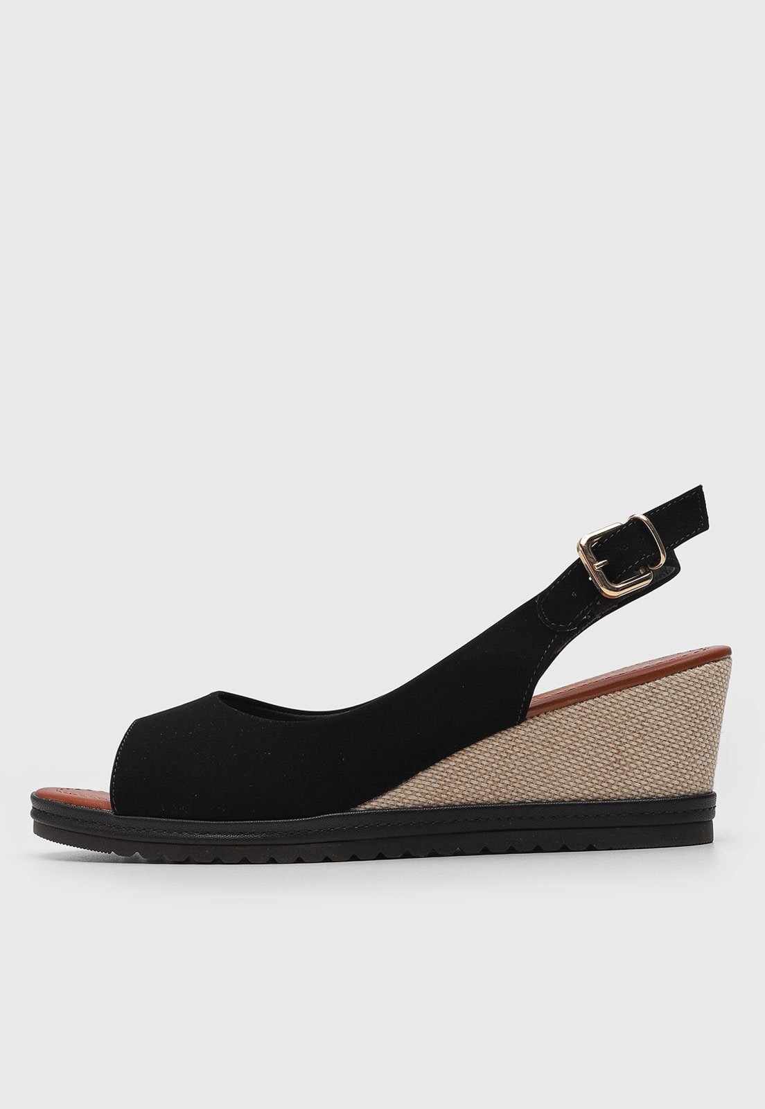 Imagem principal Sandália Feminina cê Salto Anabela Preta BEBECÊ preto