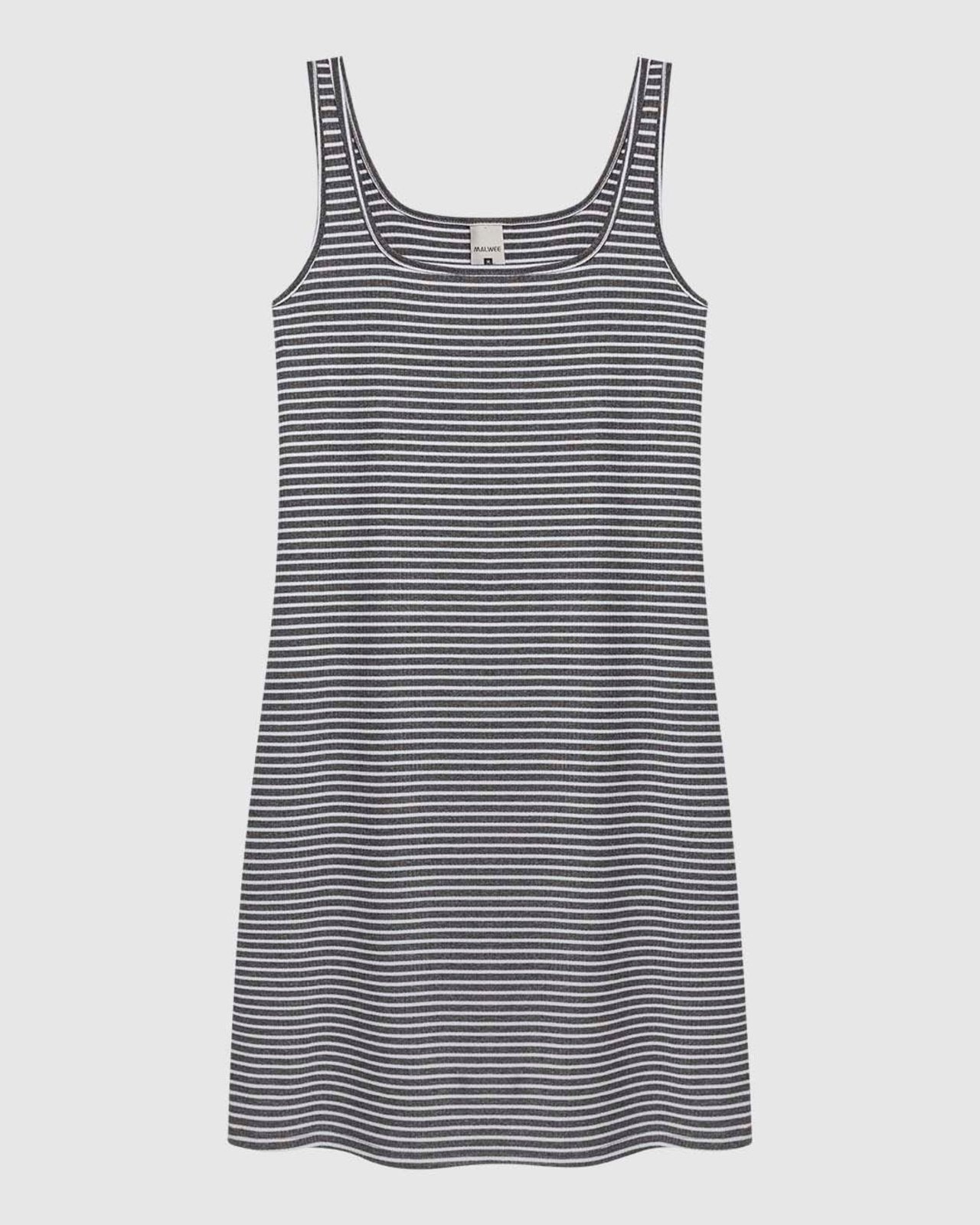 Imagem principal Vestido Feminino Reto Decote Quadrado Em Malha Canelada Malwee cinza