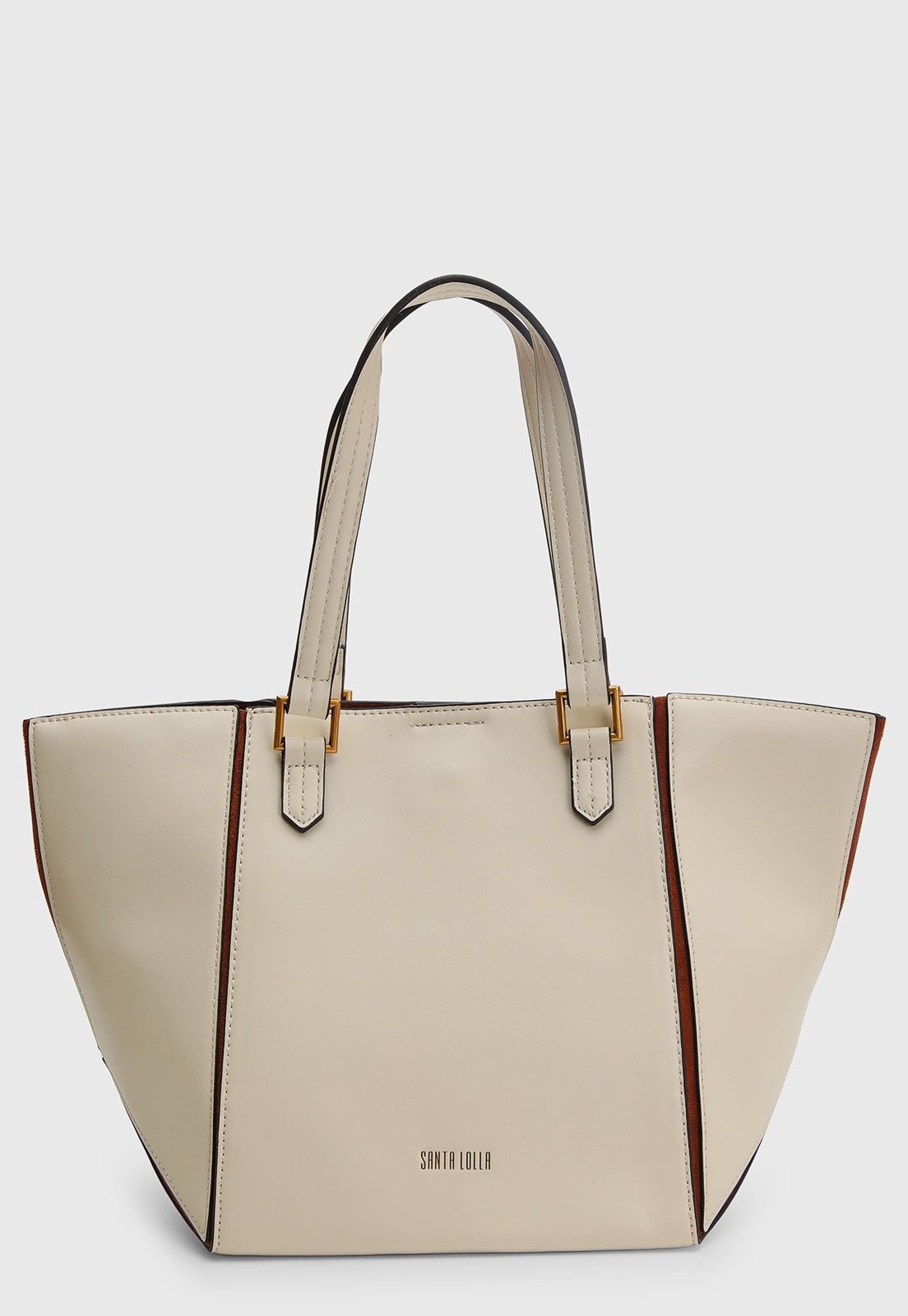 Imagem principal Bolsa Média Feminina Santa Lolla Detalhes Dourados Off-White Santa Lolla off-white white