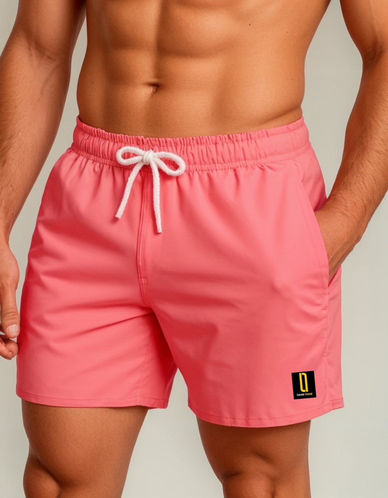 Imagem principal Short Masculino Bermuda Praia Casual Mauricinho Jr Rf. 002 Salmao Lucas Lunny coral