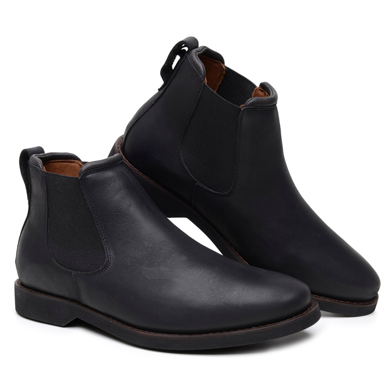 Imagem principal Bota Masculina Anna Andrade Botina Chelsea Couro Elástico Social Casual Anatômica Confortável Anna Andrade preto