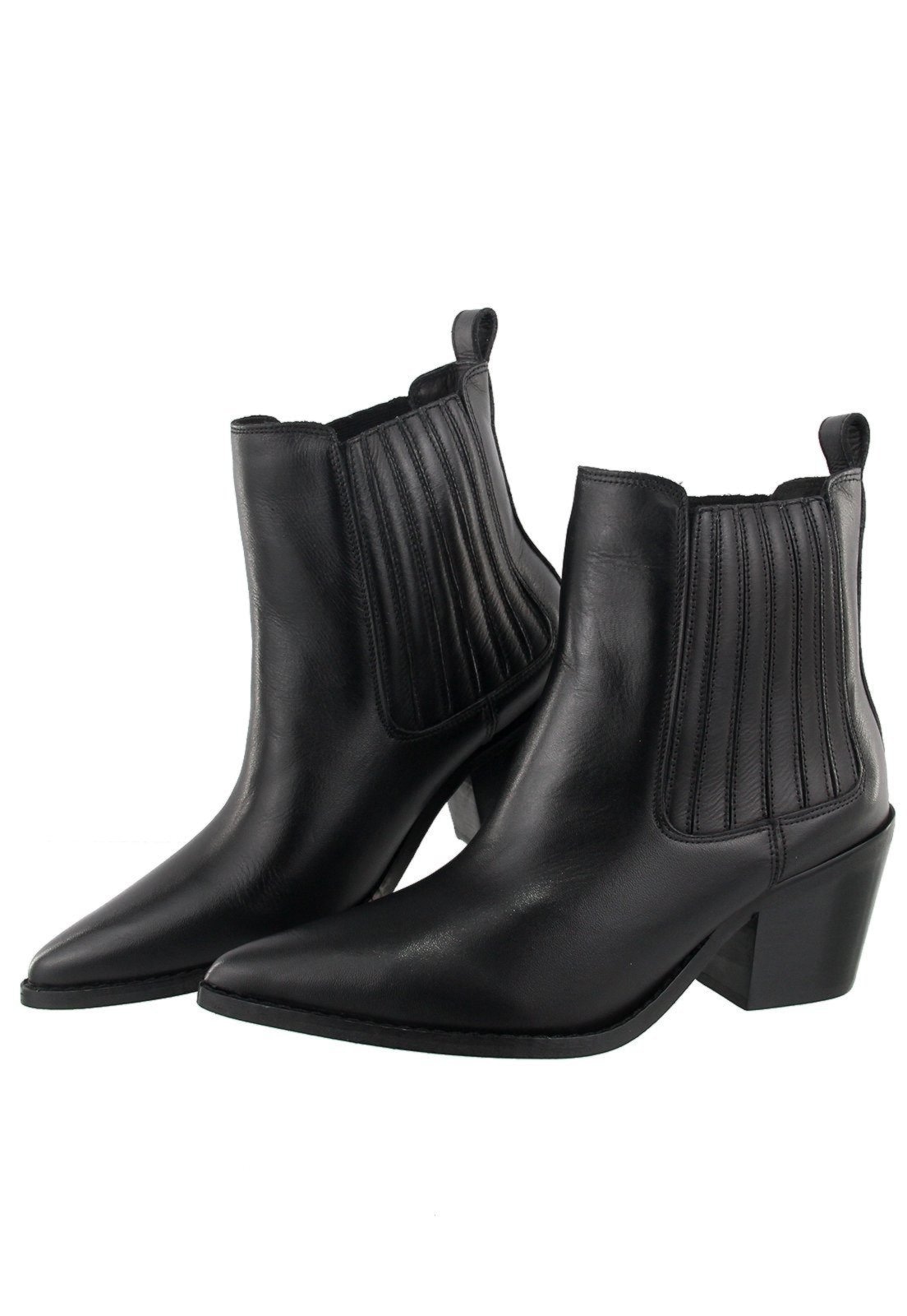 Imagem principal Bota Chelsea Texana Country Em Couro Feminina Bico Fino Maria Paula MARIA PAULA preto