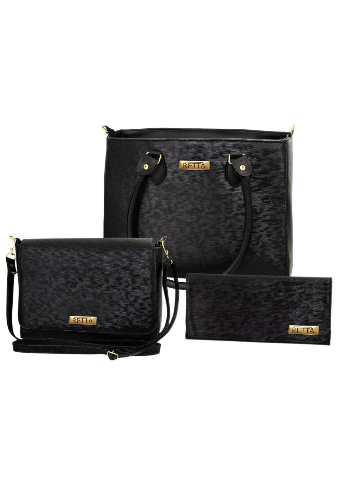 Imagem principal Kit Duas Bolsas E Carteira Retta Shoes Preta Retta Shoes preto