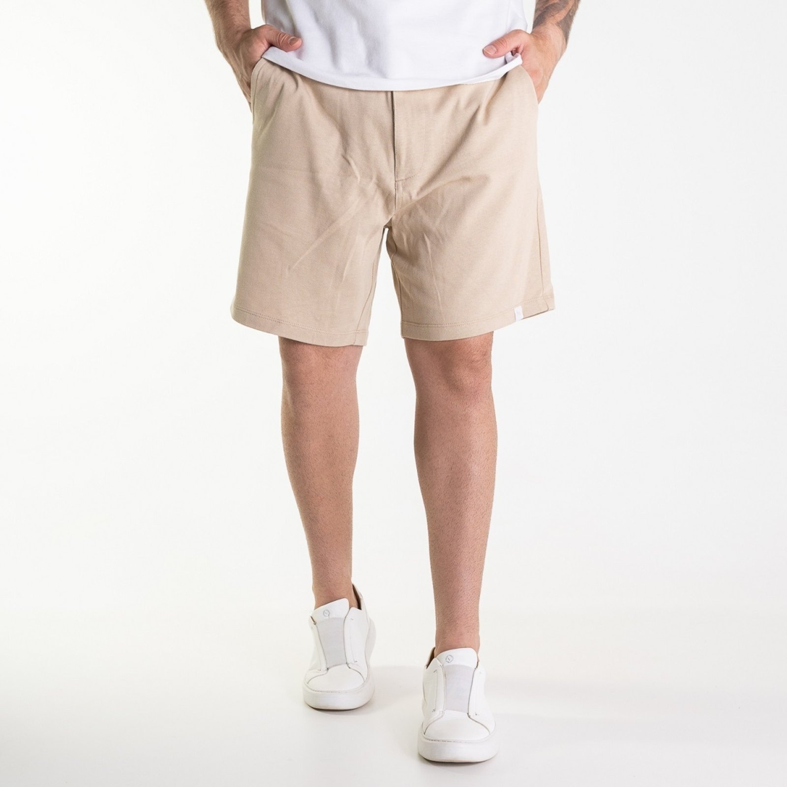 Imagem principal Bermuda Acostamento Casual Moletim Acostamento bege