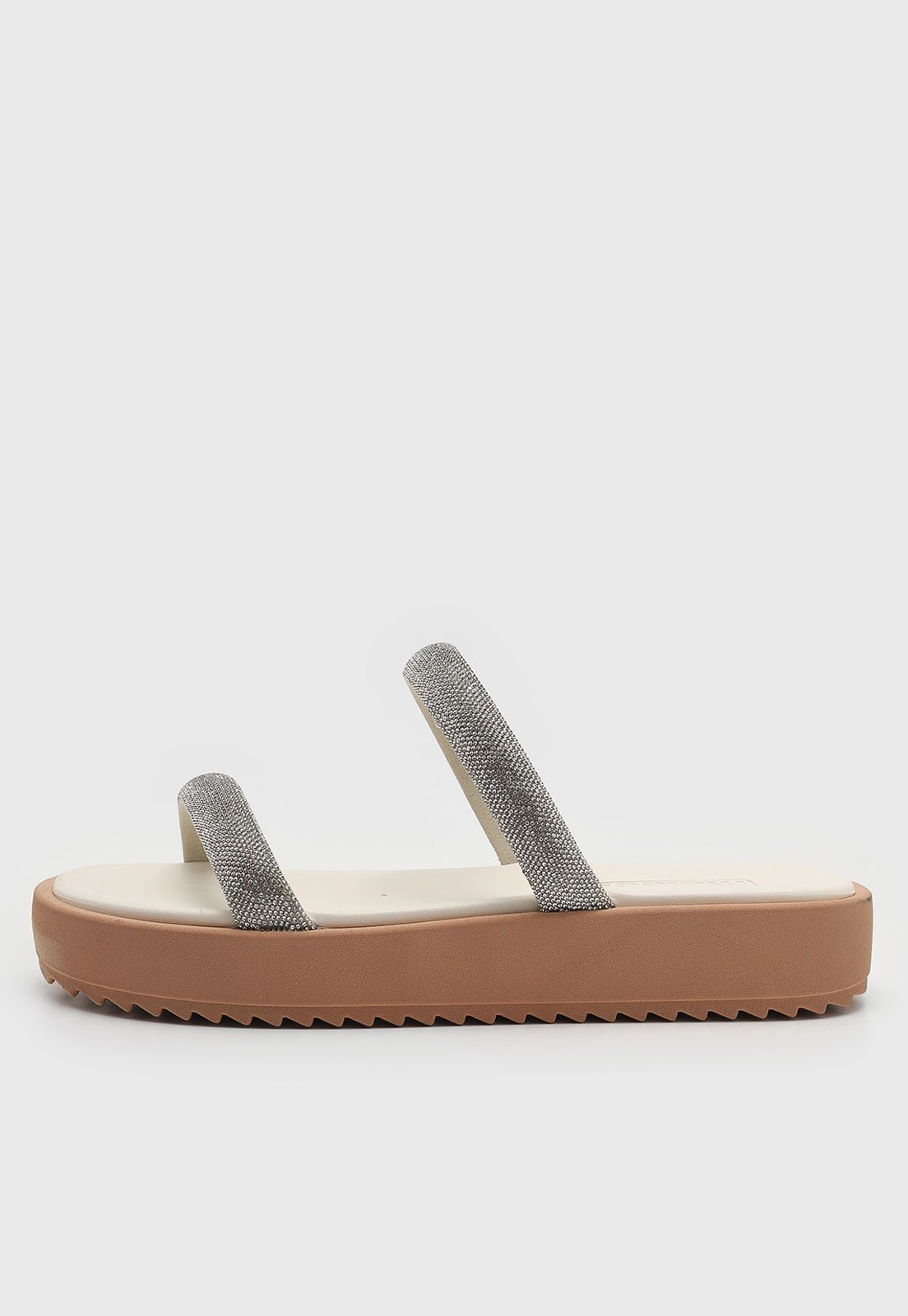Imagem principal Sandália Baixa Moleca Duas Tiras Brilhantes Off-White MOLECA off-white white