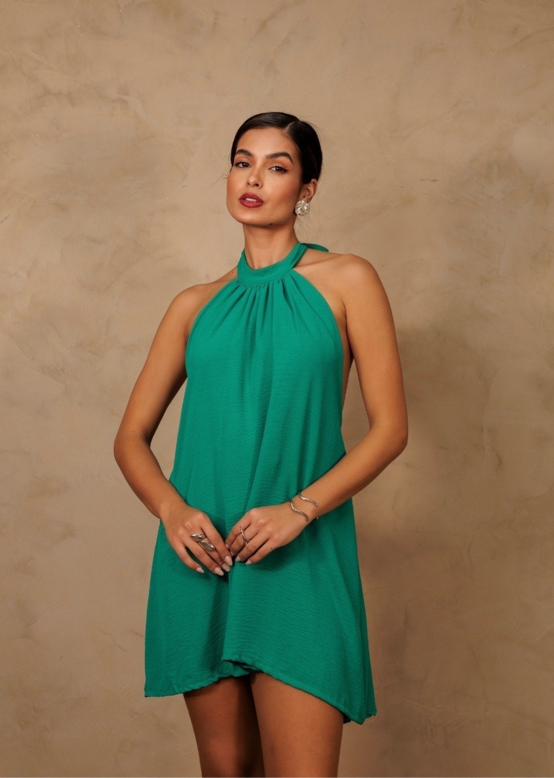 Imagem principal Vestido Curto Frente Única Luenny Bandeira Cia do Vestido verde