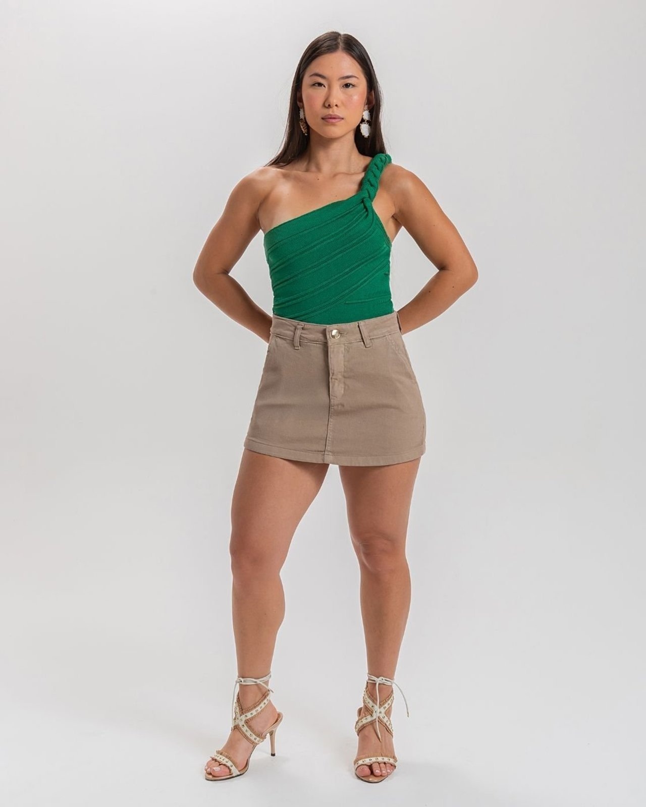 Imagem principal Shorts Saia Feminina- Black Jeans - Begee Black Jeans bege black