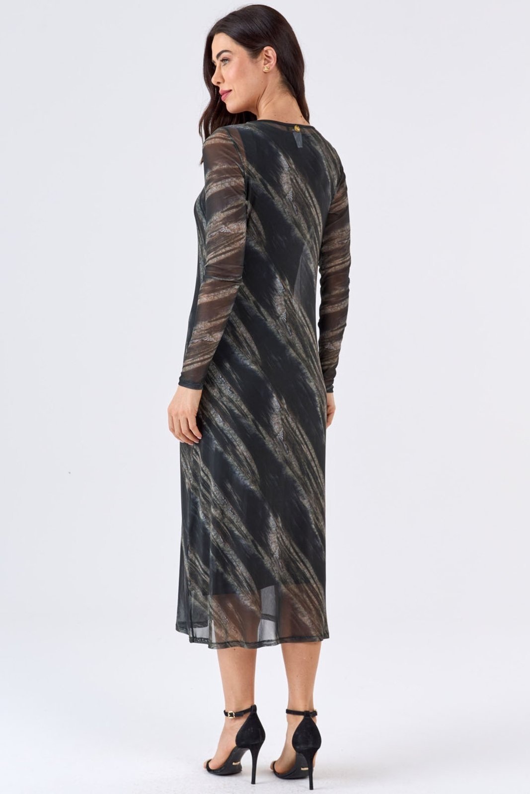 Imagem principal Vestido Midi PKS Tule Estampa Olive Green PKS preto olive