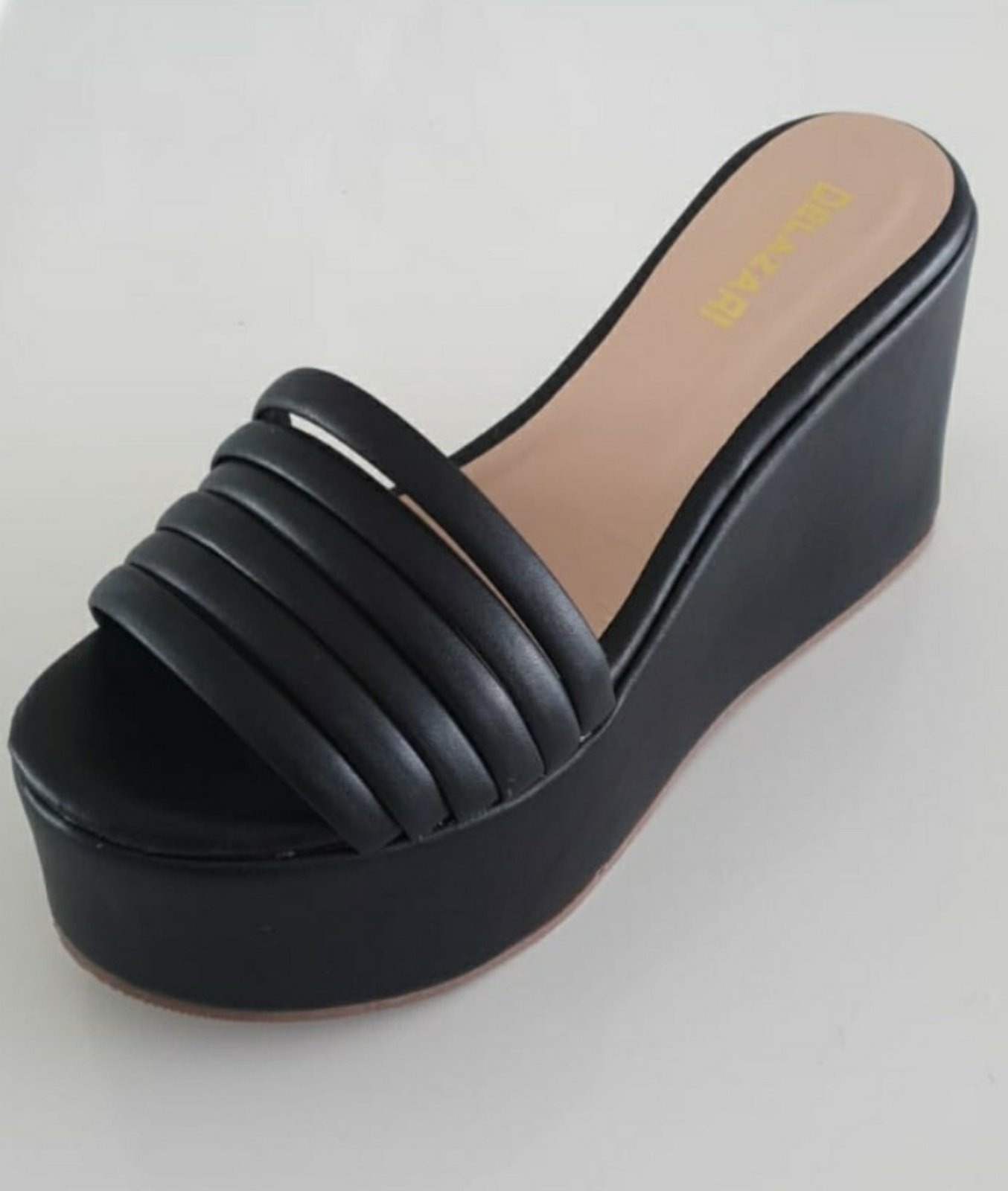 Imagem principal Tamanco Delazari Salto Plataforma Gáspea em Tiras Delazari preto