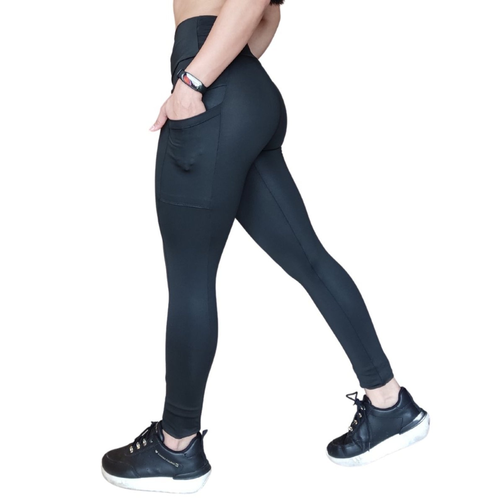 Imagem principal Calça Legging Plus Size Heide Ribeiro Two Colors Pocket Com Bolso Heide Ribeiro preto