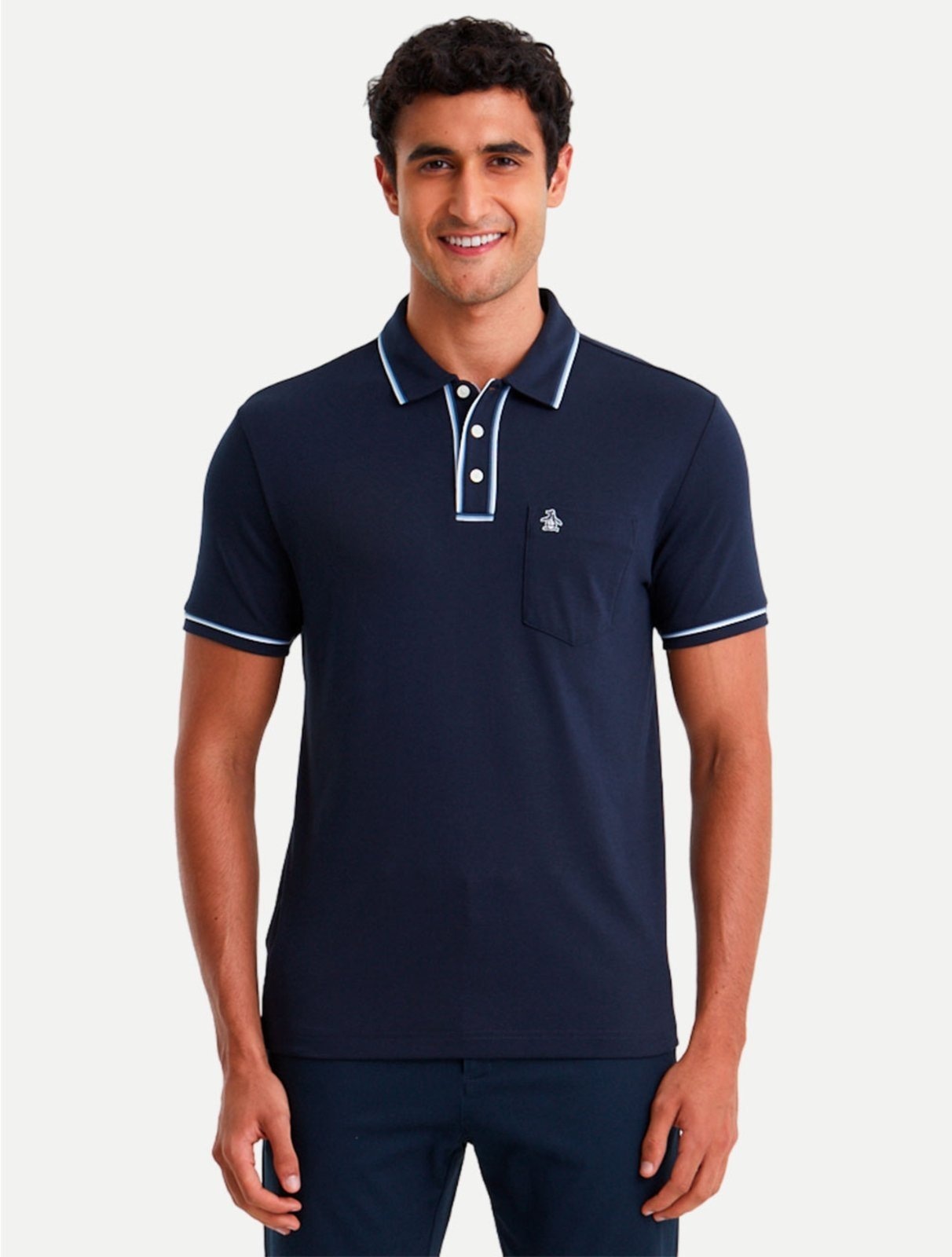 Imagem principal Polo Original Penguin Pima Cotton OPKSB1830 Marinho Penguin azul