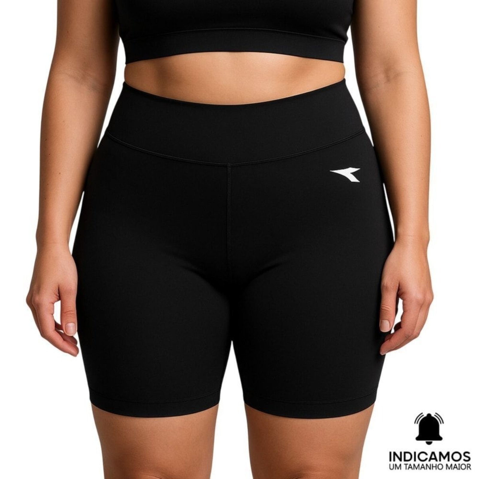 Imagem principal Bermuda de Compressão Diadora Small Logo Plus Size Feminina Diadora preto