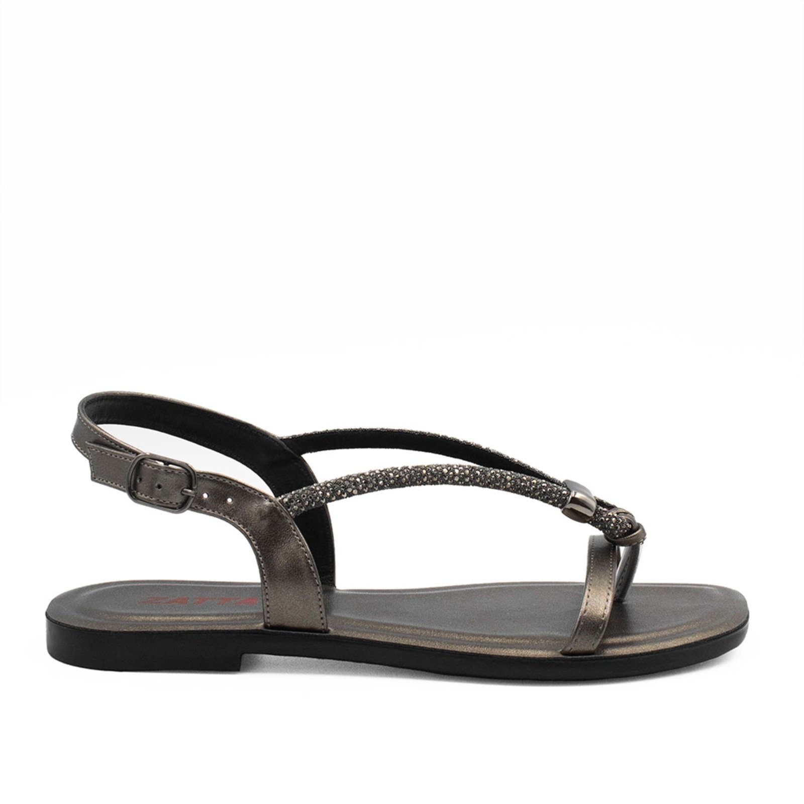 Imagem principal Rasteira Zatta Strass Ajustável Poliana Prata Velho ZATTA cinza