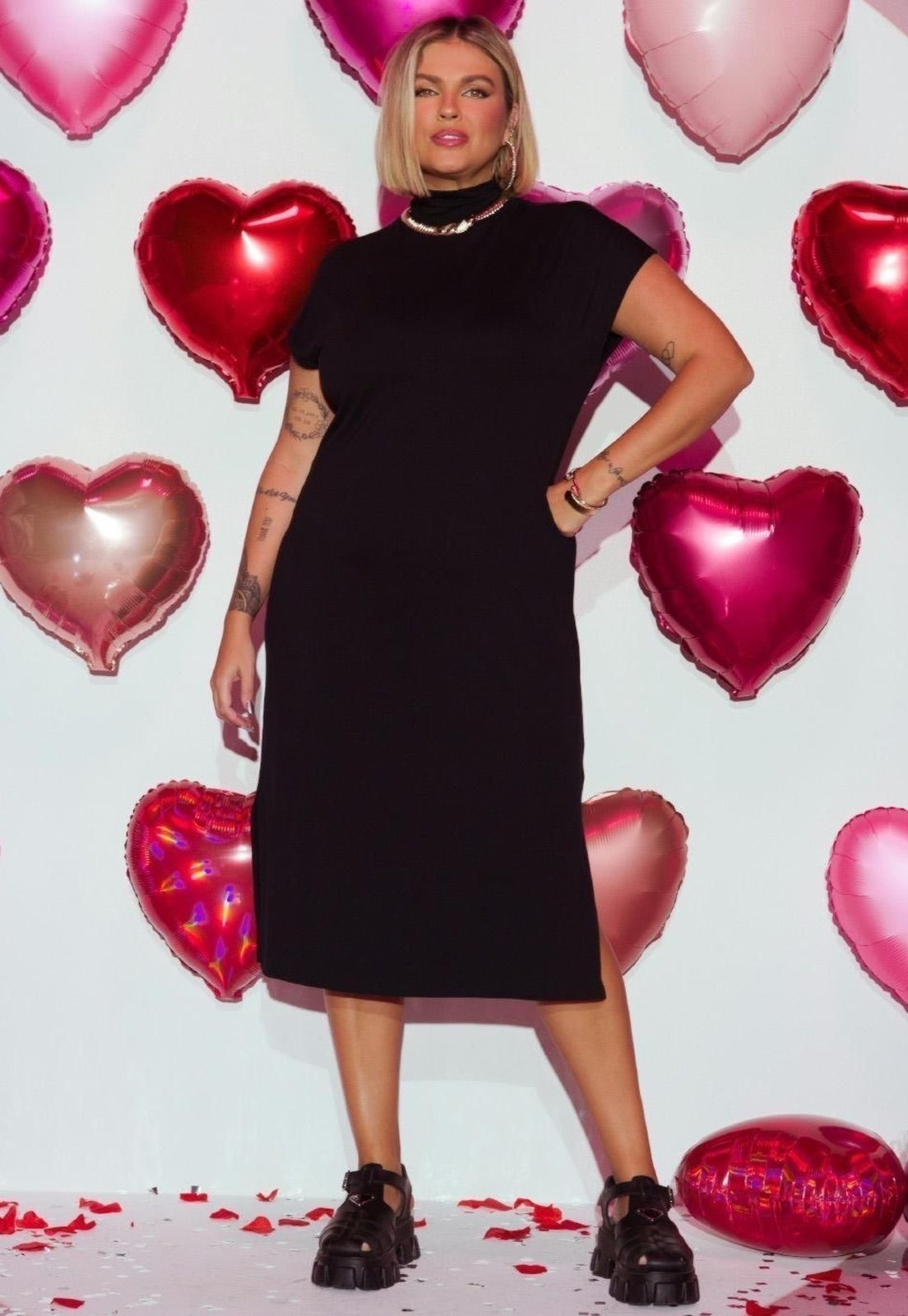 Imagem principal Vestido Sem Mangas Em Malha De Viscose Quintess preto