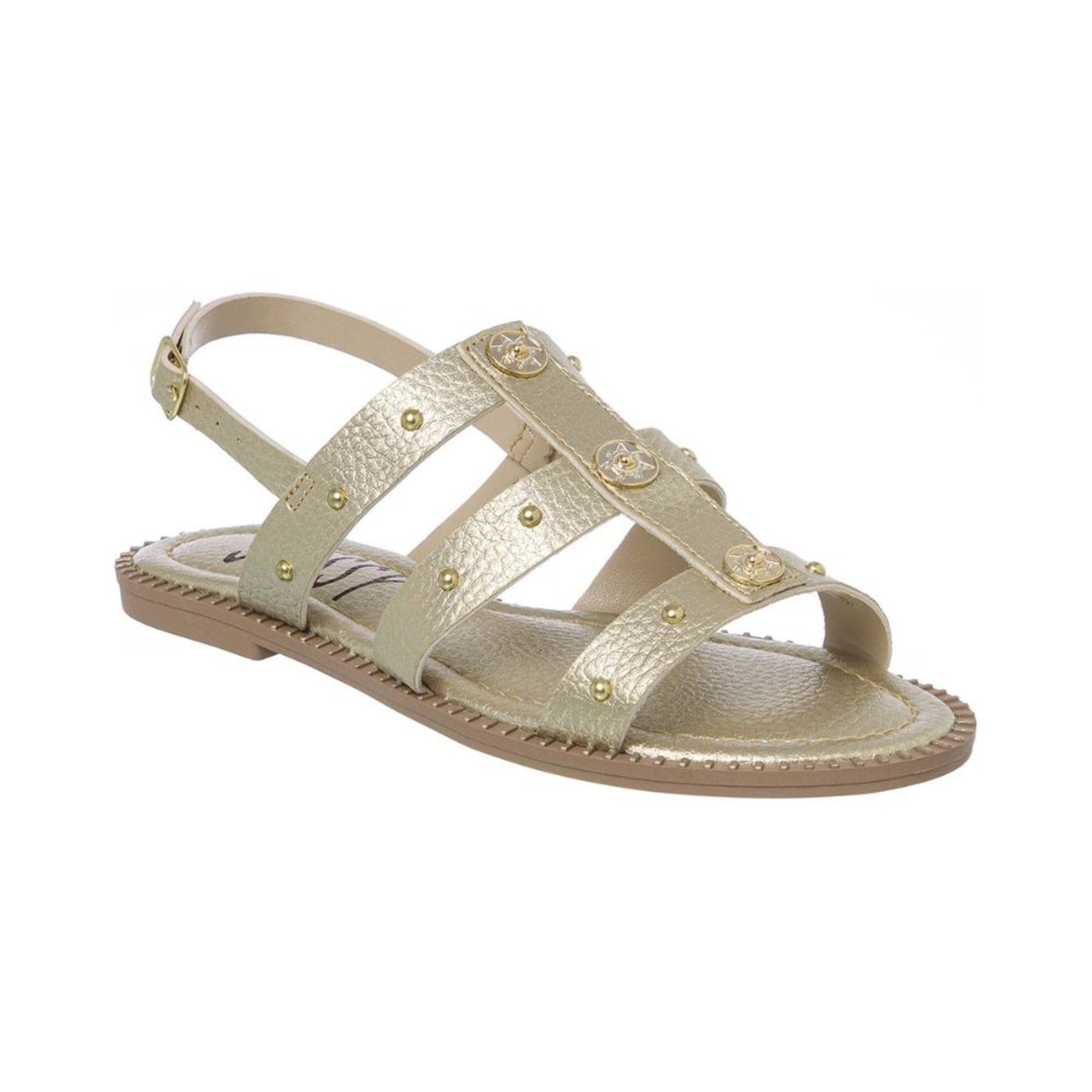 Imagem principal Sandália Rasteirinha Papete Feminina Flatform Básica Casual Stessy Shoes dourado