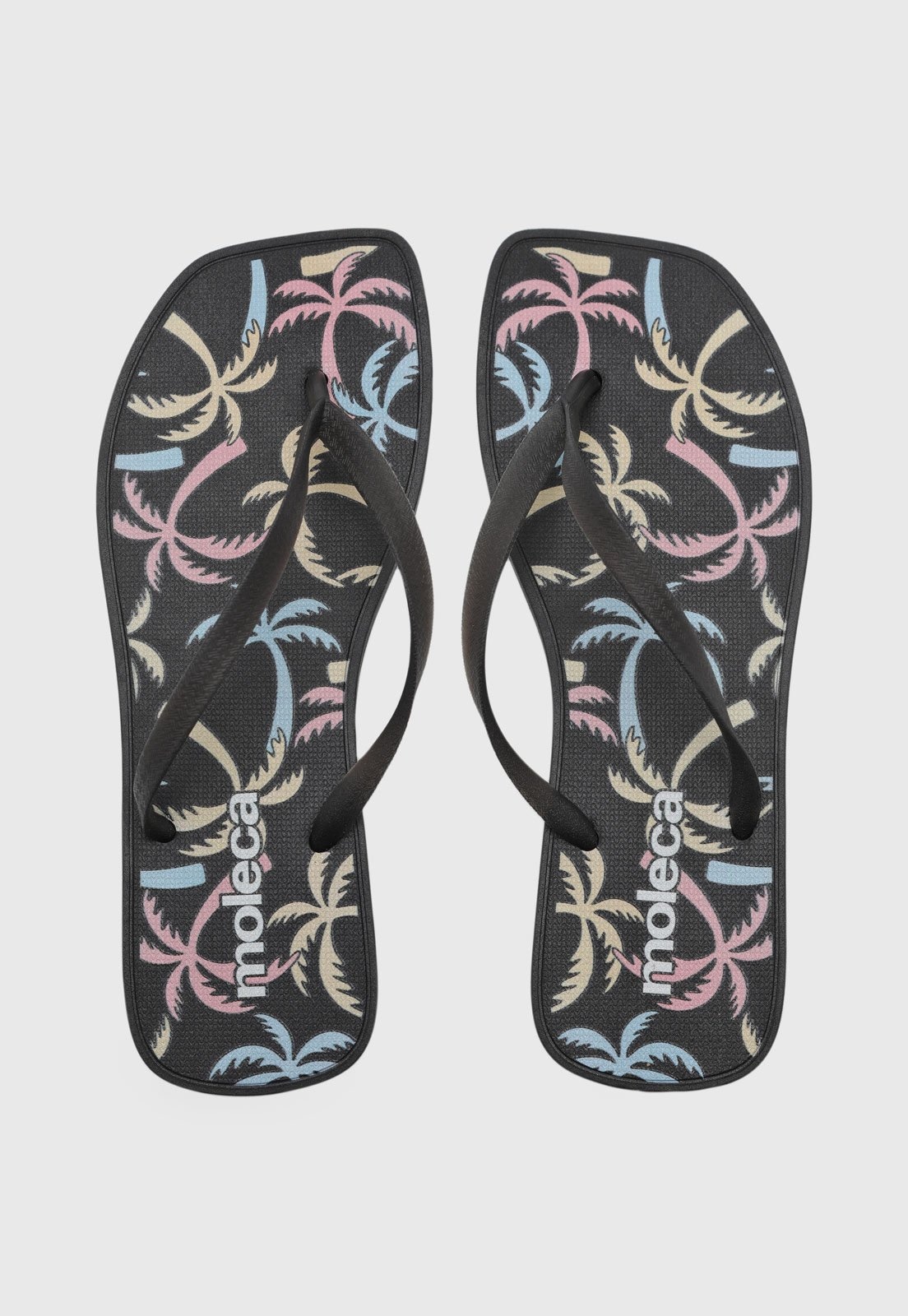 Imagem principal Chinelo Feminino Moleca Estampa Coqueiros MOLECA preto
