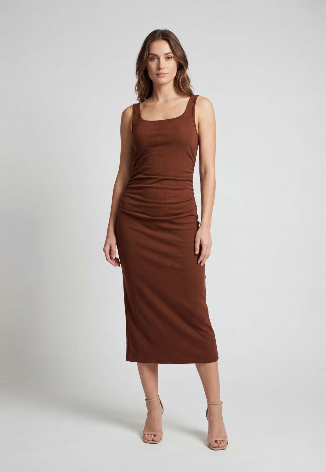 Imagem principal Vestido Feminino Colcci Canelado Midi Colcci marrom