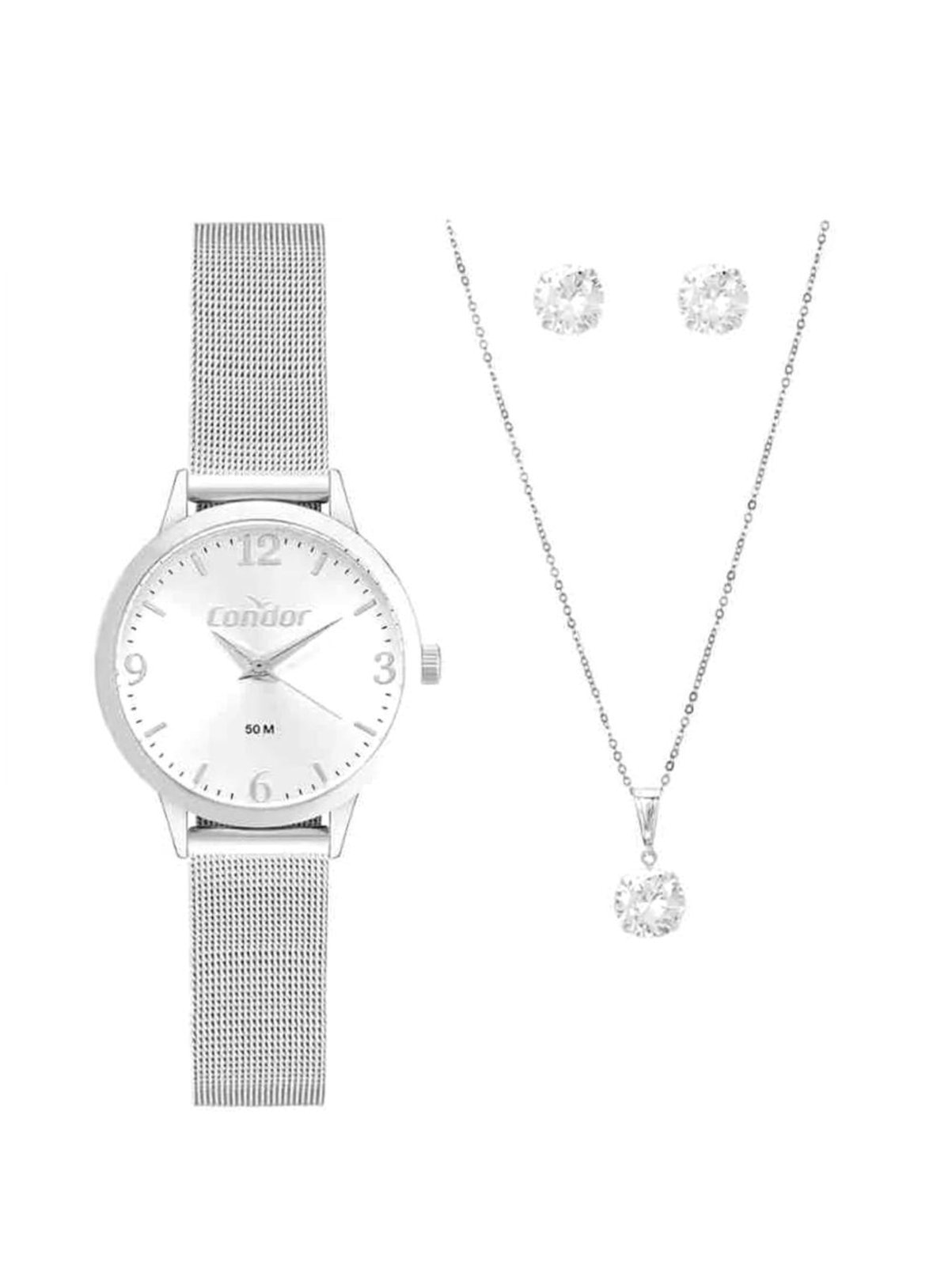 Imagem principal Kit Relógio+Acessório Condor Feminino Prata Condor unico