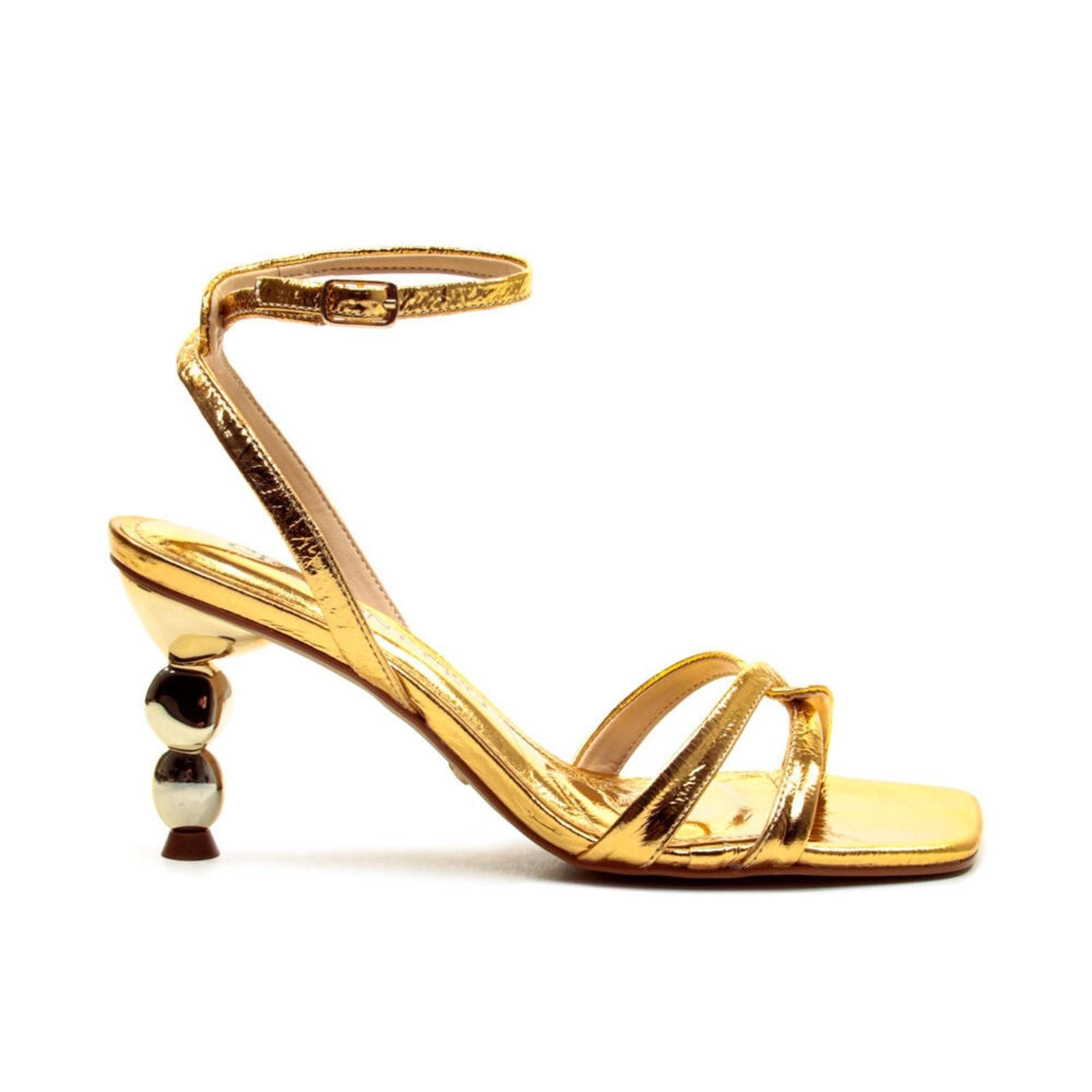 Imagem principal Sandália Couro Ouro Salto Médio Cecconello 2815001-5 Cecconello dourado