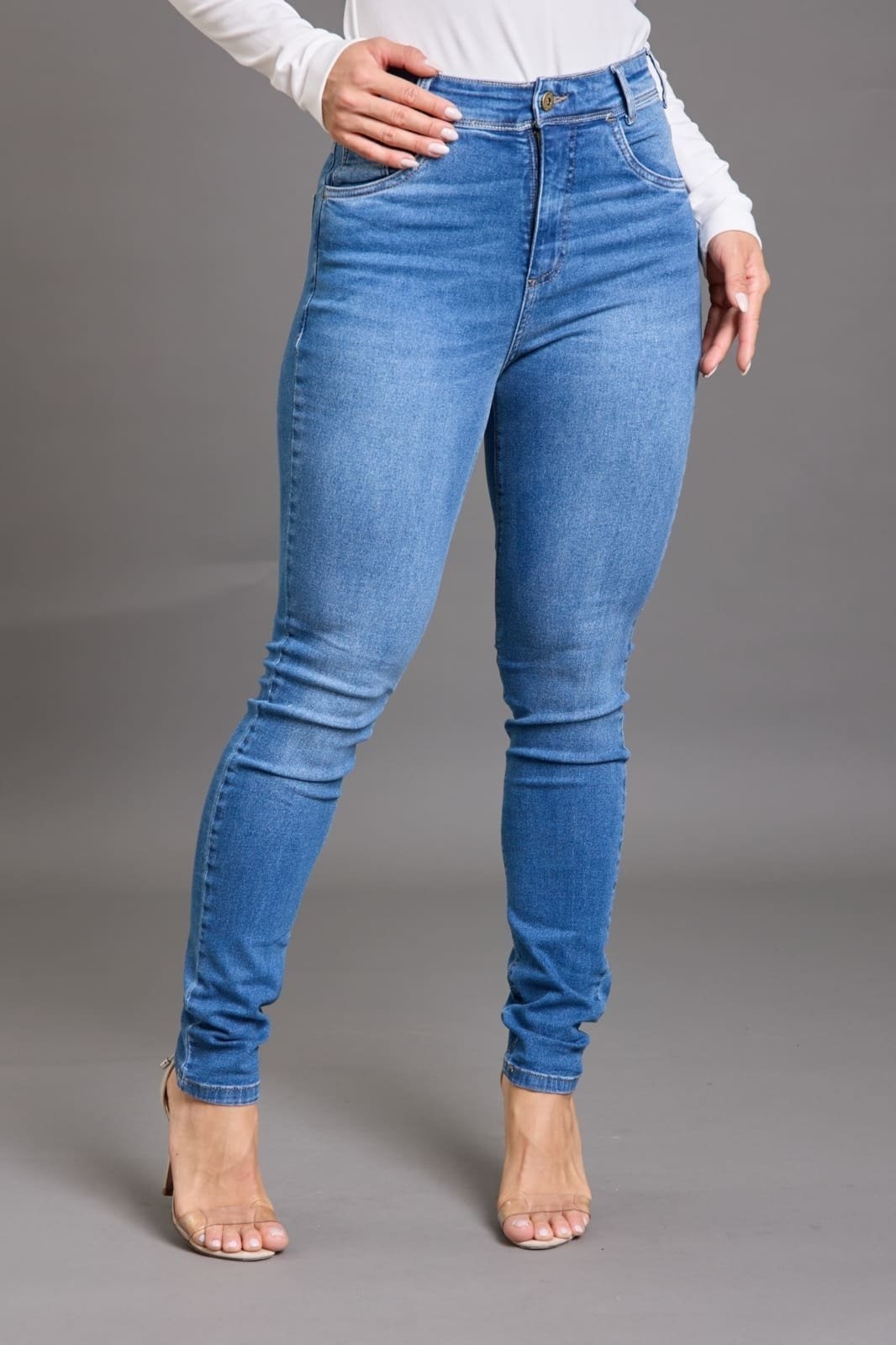 Imagem principal Calça Skinny Feminina Básica Cintura Alta Lemier Collection LEMIER azul