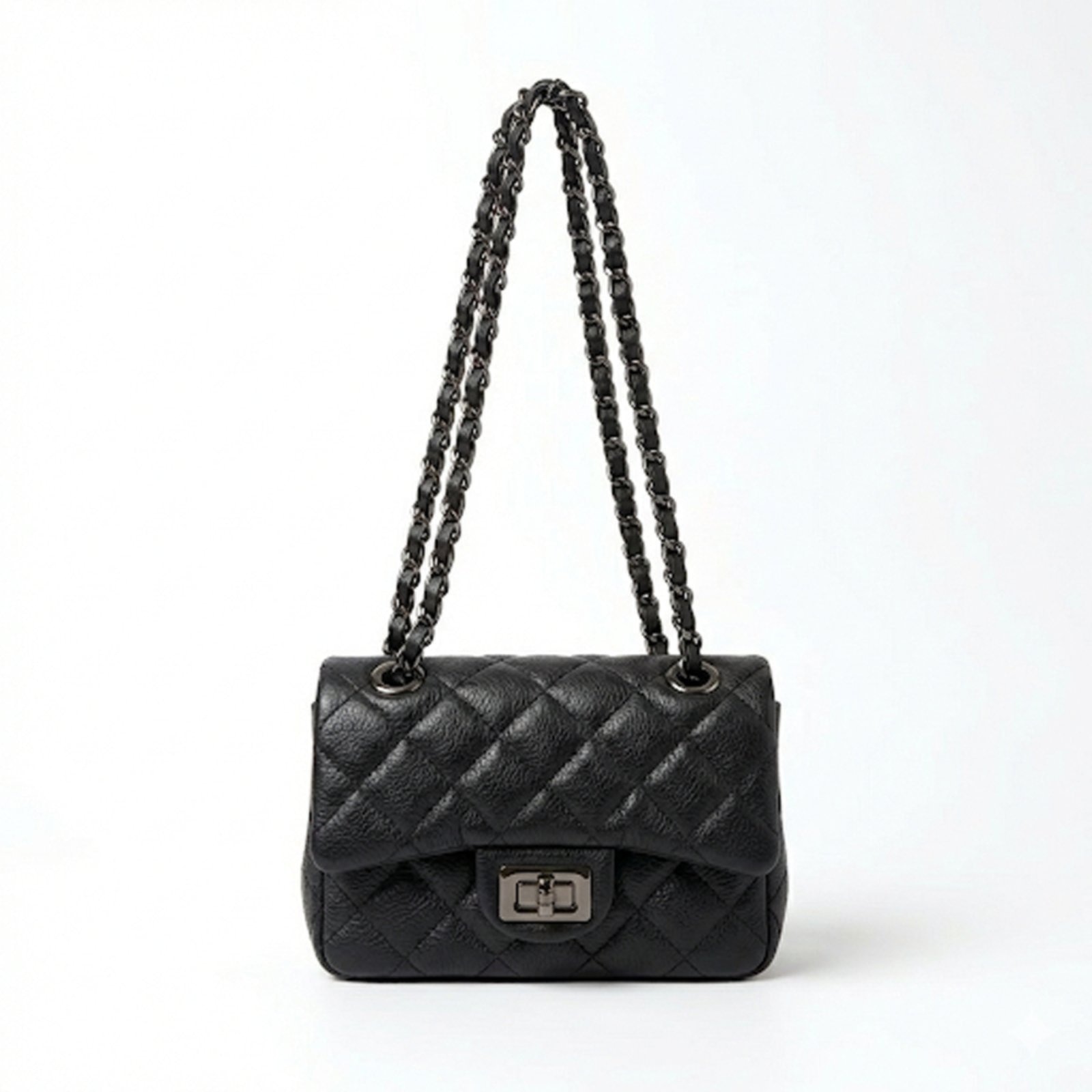 Imagem principal Bolsa Feminina Couro Legítimo Preta Vittal Cecilia Design Matelassê Delicada USE VITTAL preto