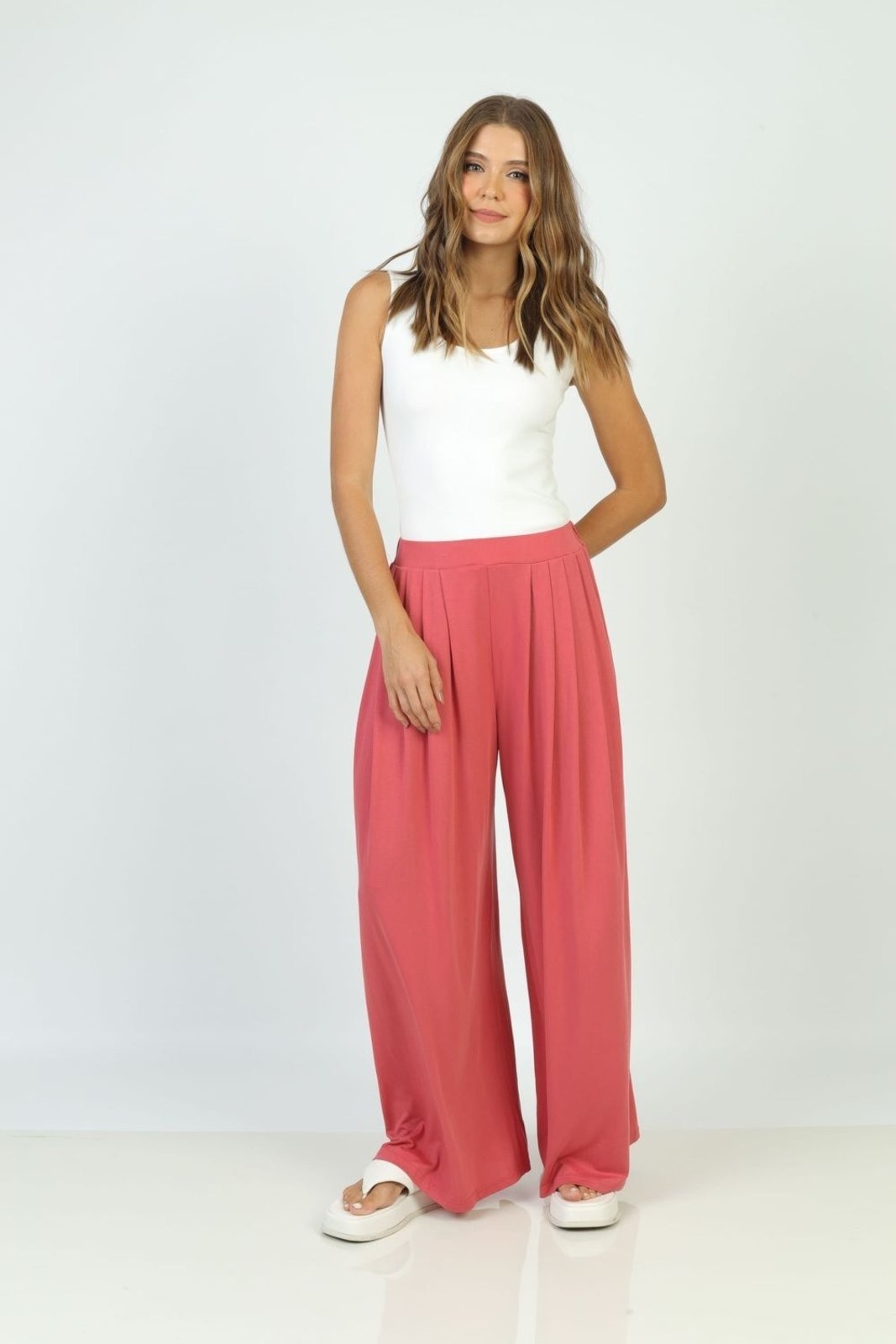 Imagem principal Calça Pantalona com Pregas M Gazzy rosa