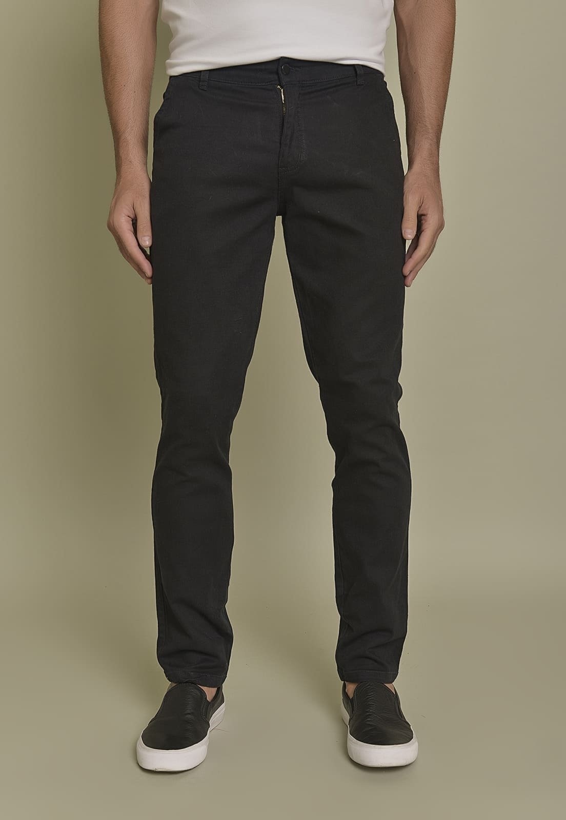 Imagem principal Calça Masculina Slim Fit Sport Fino em Sarja Lemier Collection LEMIER preto