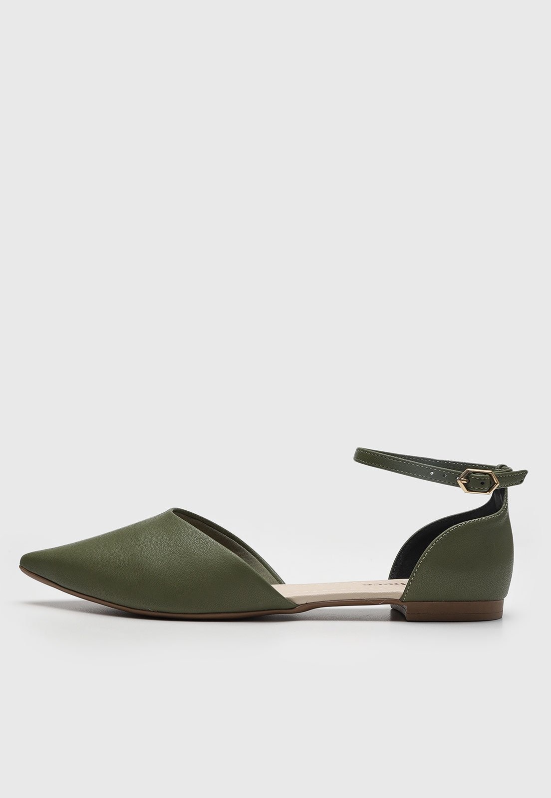 Imagem principal Sapatilha Feminina cê Bico Fino Fivela Oliva BEBECÊ verde