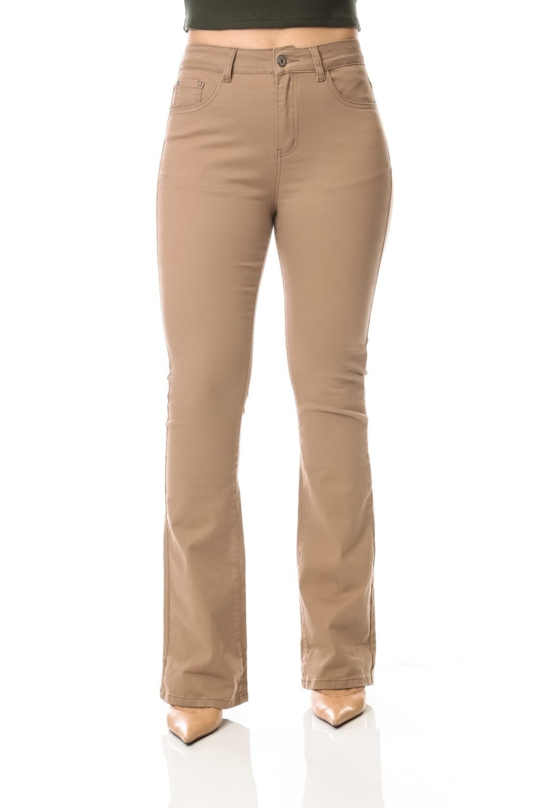 Imagem principal Calça Feminina Boot Cut Crocker bege