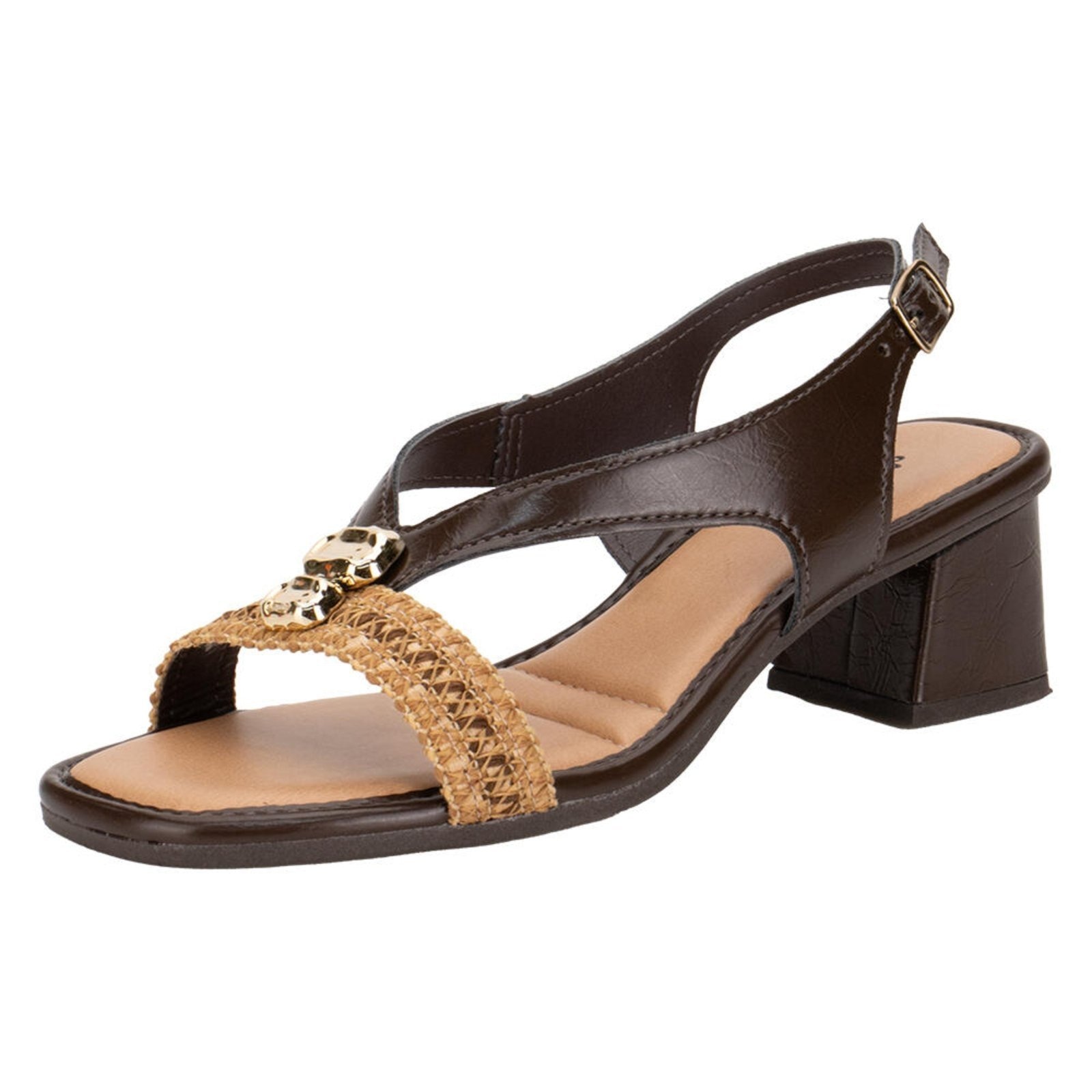 Imagem principal Sandália Feminina Salto Grosso Mississipi Mf722 A0640722 MISSISSIPI café