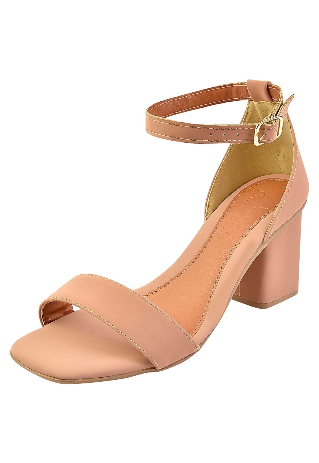Imagem principal Sandália Salto Bloco Quadrado Donna santa Tradicional Amendoa Donna Santa bege