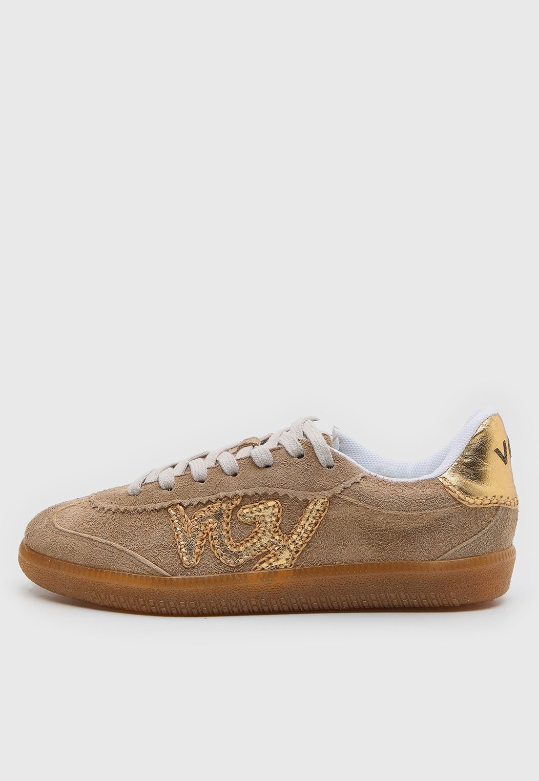 Imagem principal Tênis Feminino Vicenza Detalhe Metalizado Sem Cadarço Vicenza bege