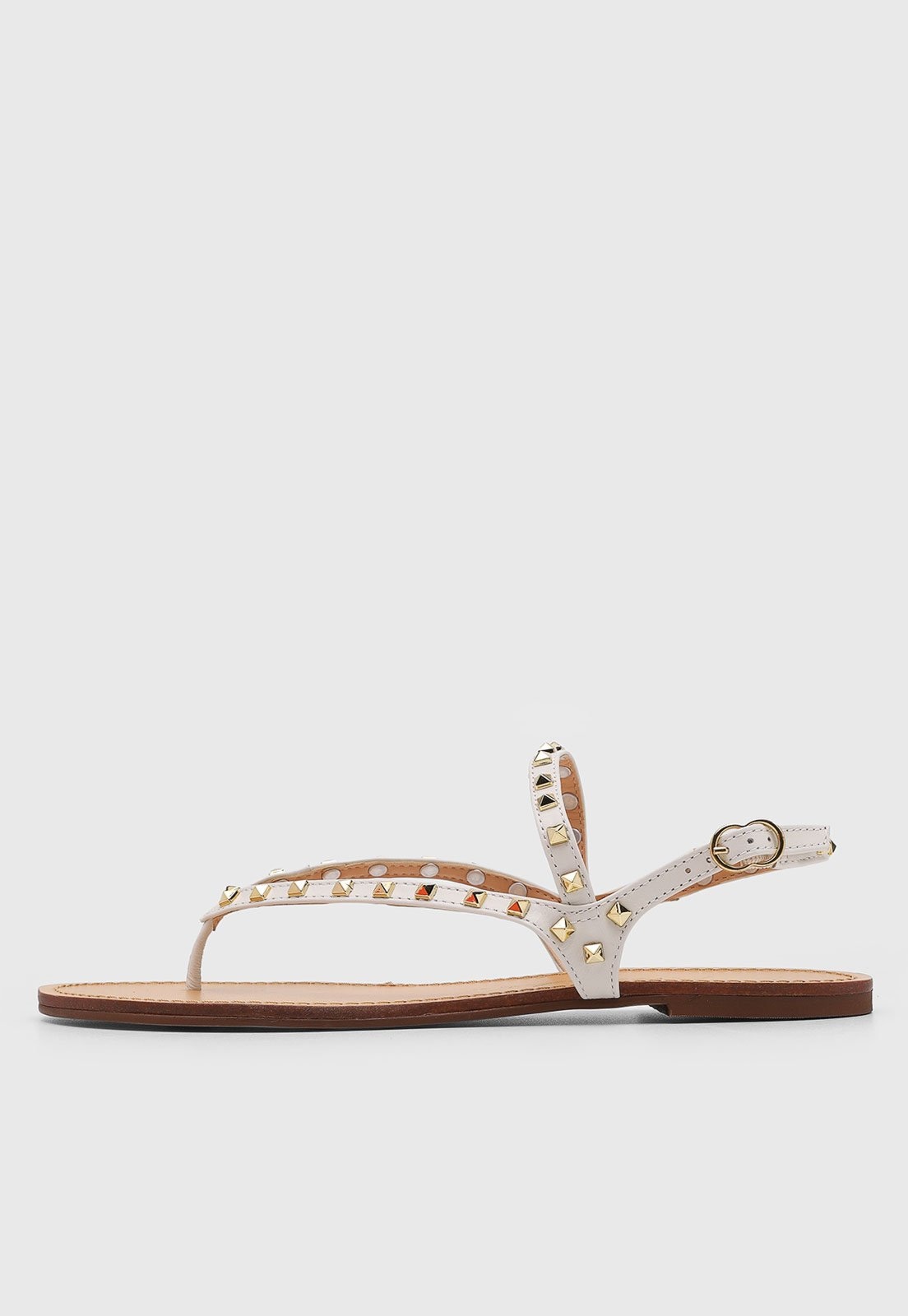 Imagem principal Rasteira Feminina Luiza Barcelos Tachas Branca Luiza Barcelos branco