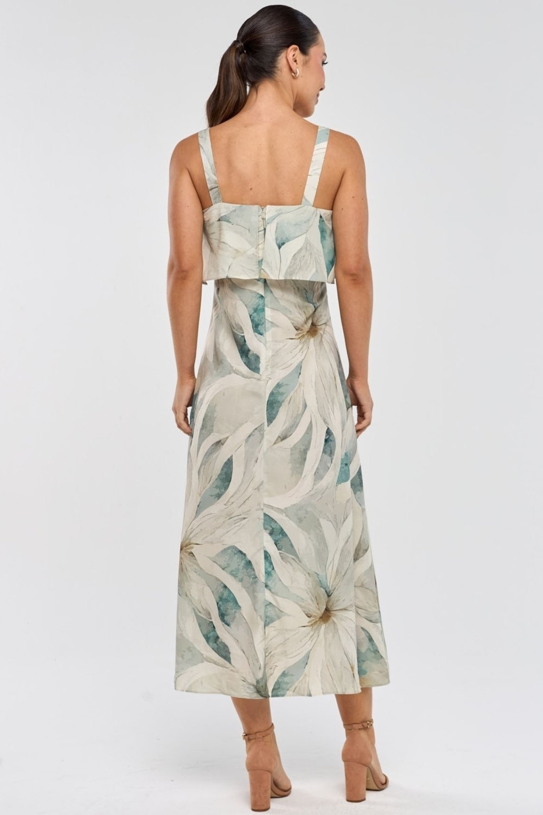 Imagem principal Vestido Midi PKS Alças Estampa Green Leaves PKS verde green