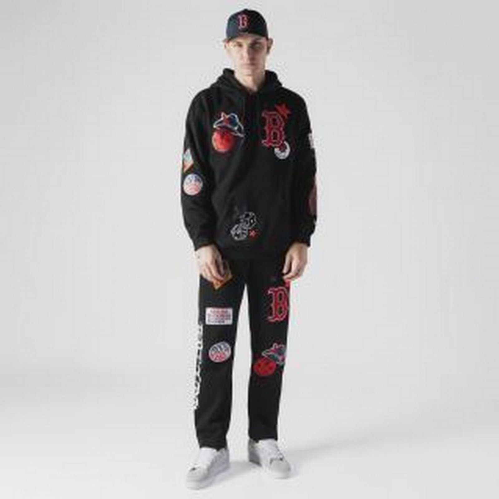 Imagem principal Moletom New Era Canguru Fechado Boston Red Sox MLB Preto new era preto red