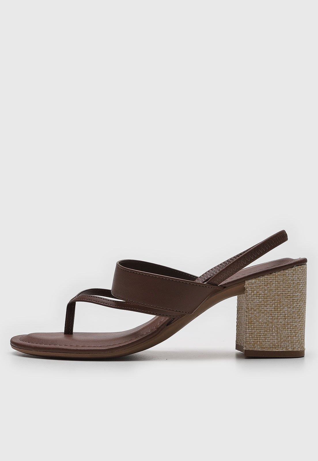 Imagem principal Sandália Feminina cê Salto Bloco Texturizado BEBECÊ marrom